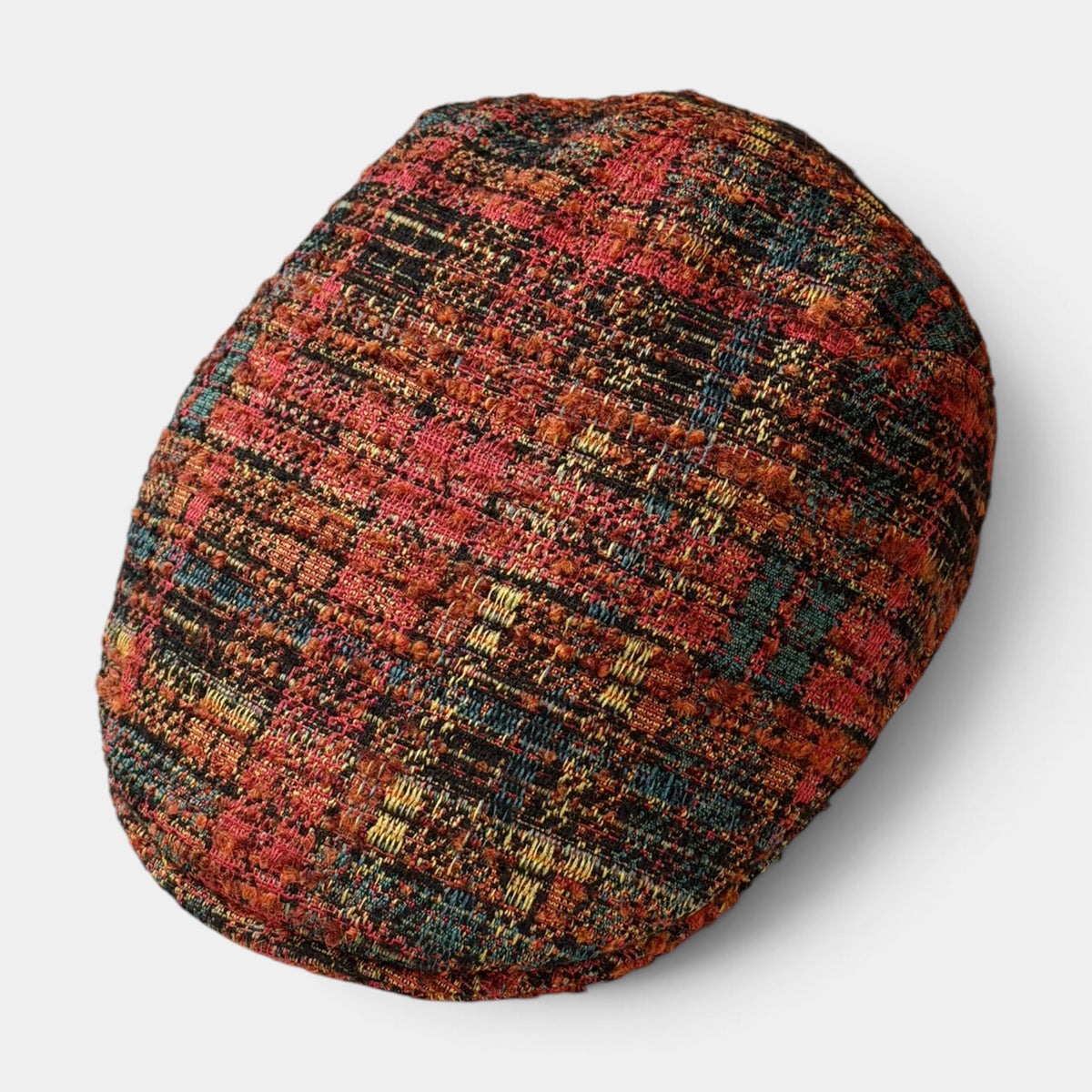 Coppola in Lana Boucle' Color Ruggine e Petrolio