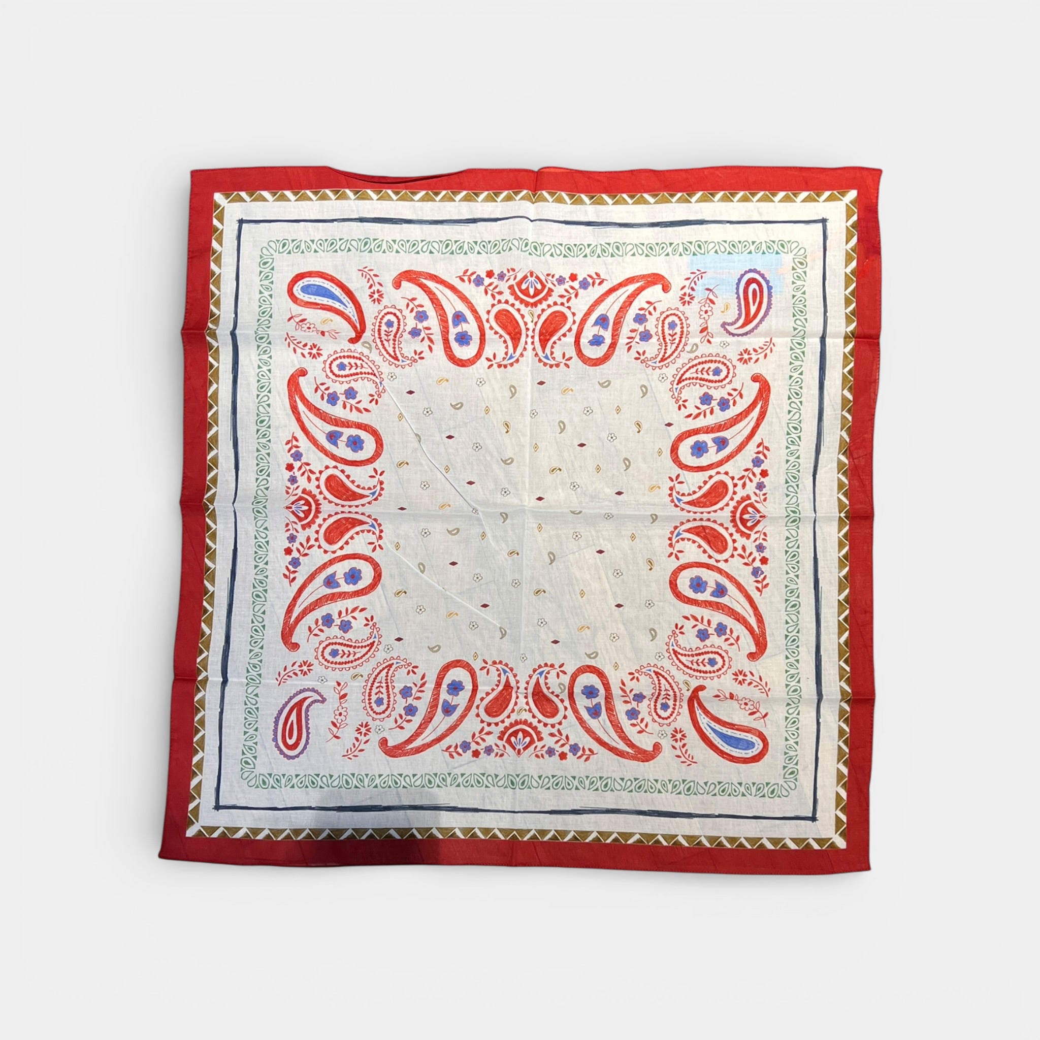 Foulard 70x70 In Puro Cotone Motivo Paisley - Cappelleria Bacca