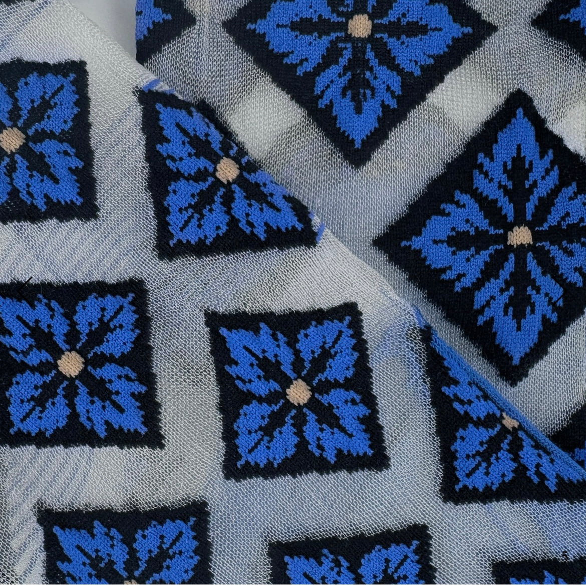 Calzini Spaiati In Cotone E Tulle Blue Deco