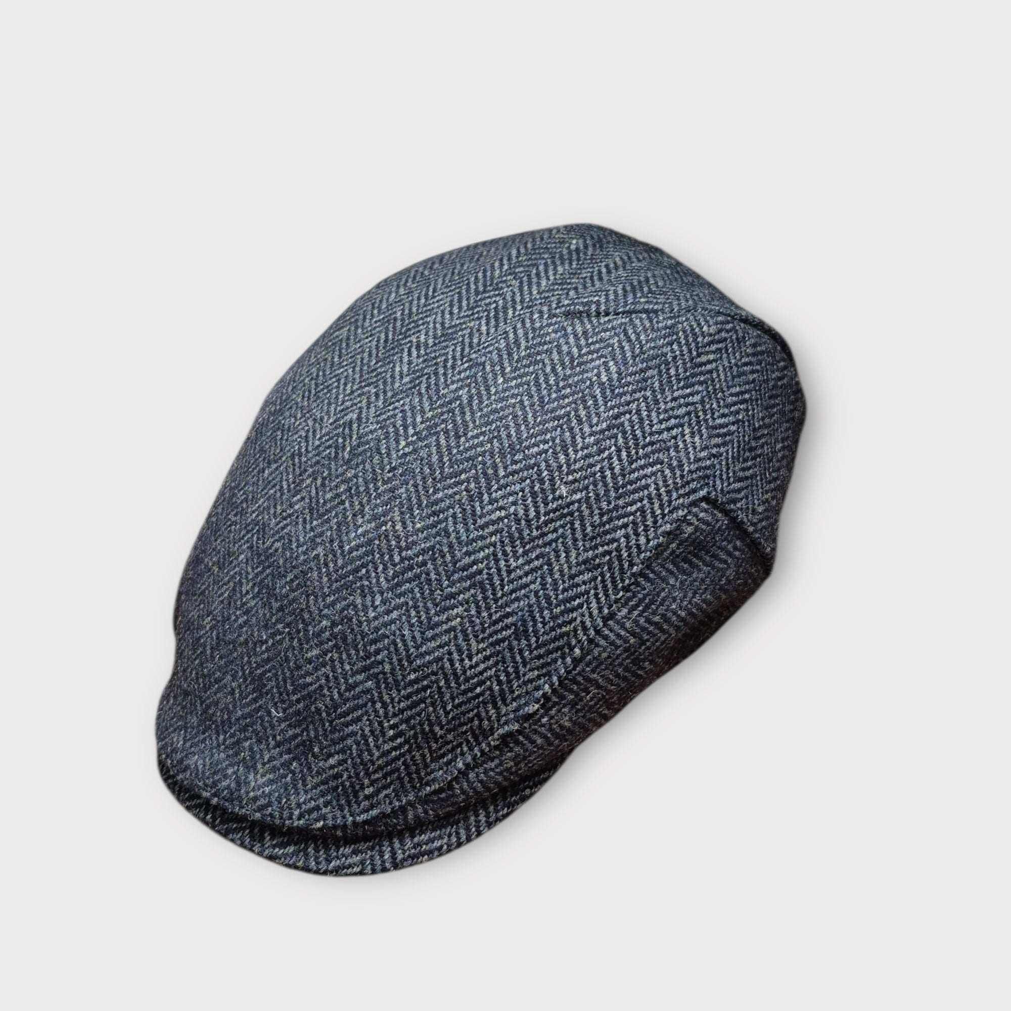 Coppola In Pura Lana Motivo Spinato Herringbone Blu