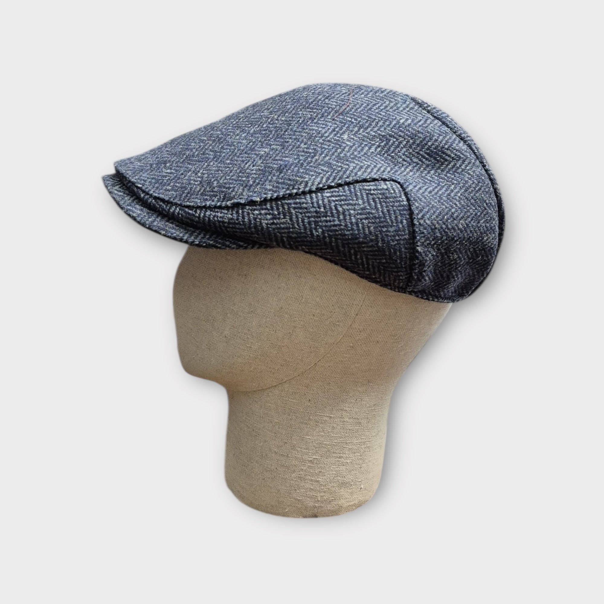 Coppola In Pura Lana Motivo Spinato Herringbone Blu