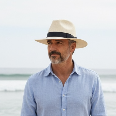 Cappello Panama Originale In Paglia Toquilla  Sbiancato