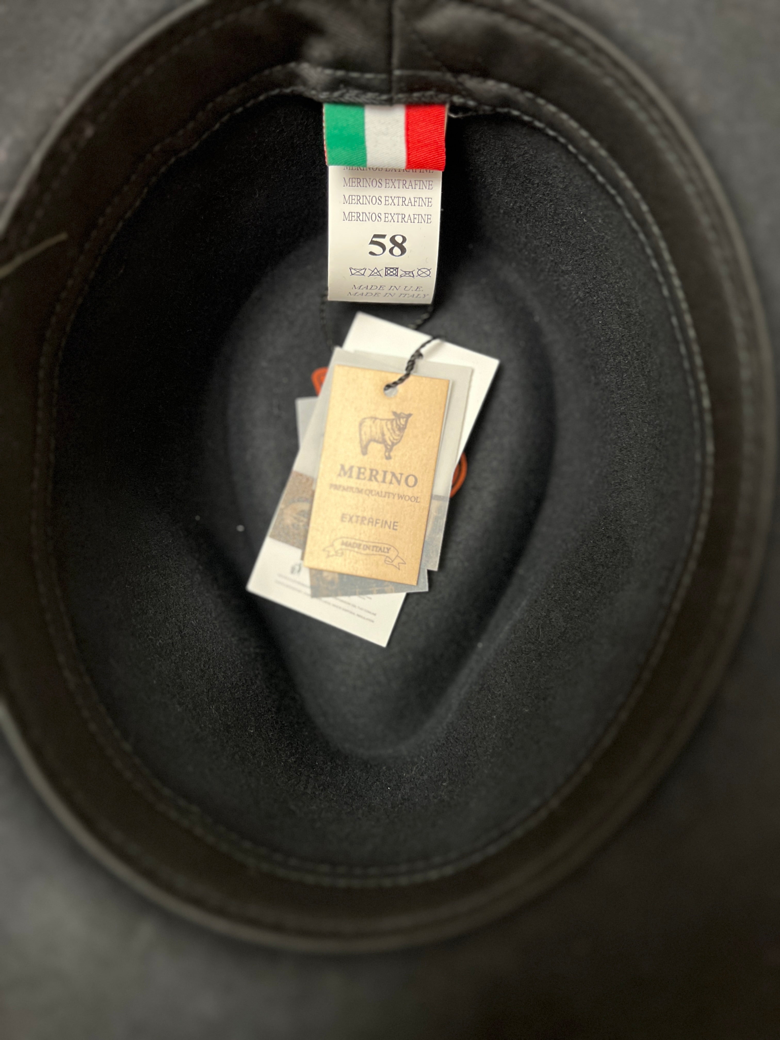 Cappello Fedora In Feltro Di Lana Merinos Extra Fine Ala 7cm