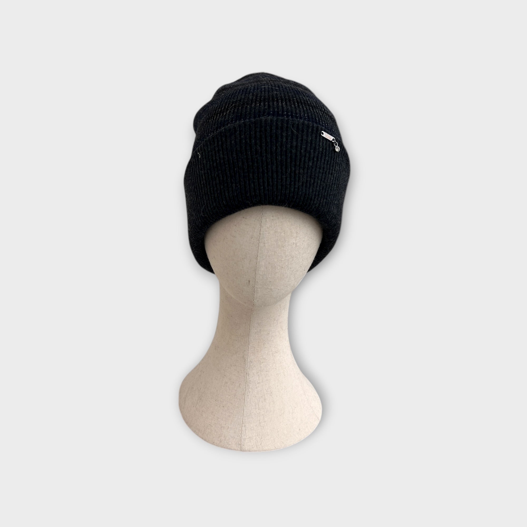 Berretto Beanie Con Risvolto In Maglia Di Lana Merinos e Lurex Motivo Rigato