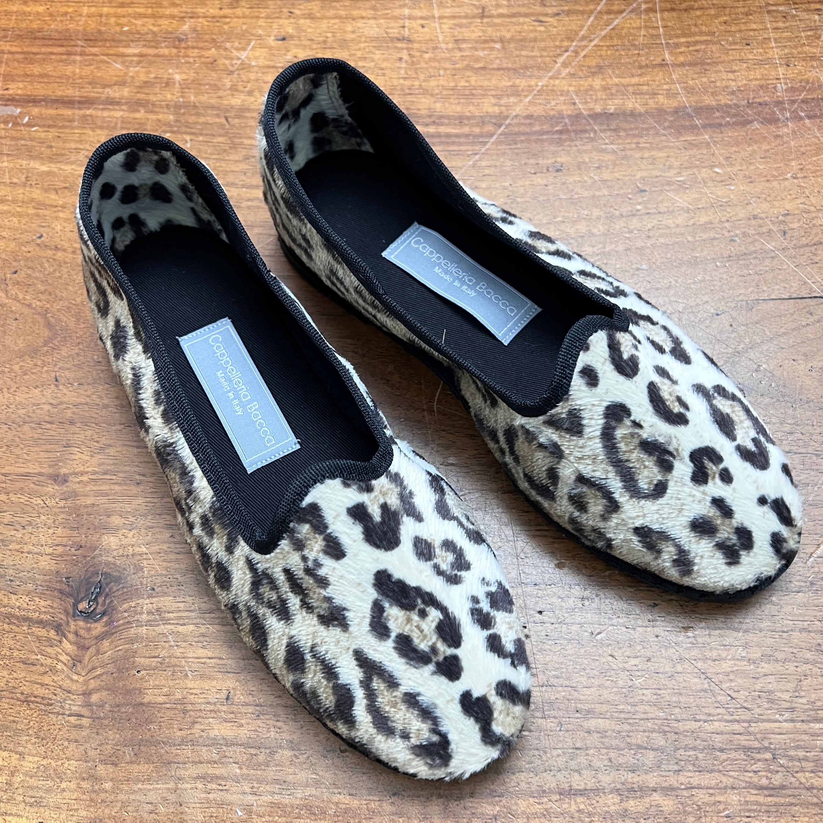 Friulane Originali In Velluto Animalier Maculato - Scarpe Artigianali Fatte A Mano