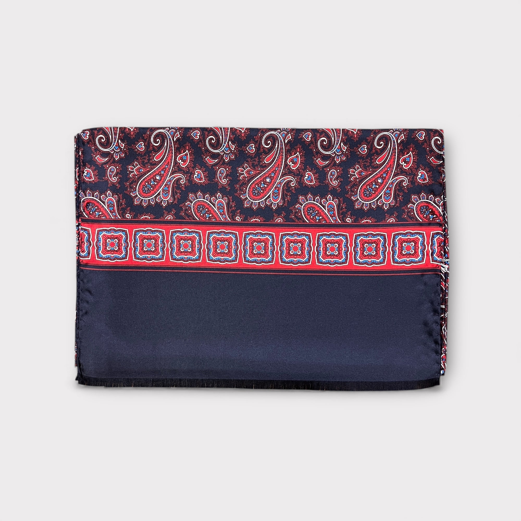 Sciarpa Uomo In Twill Di Pura Seta 33x180 Fantasia Cashmere