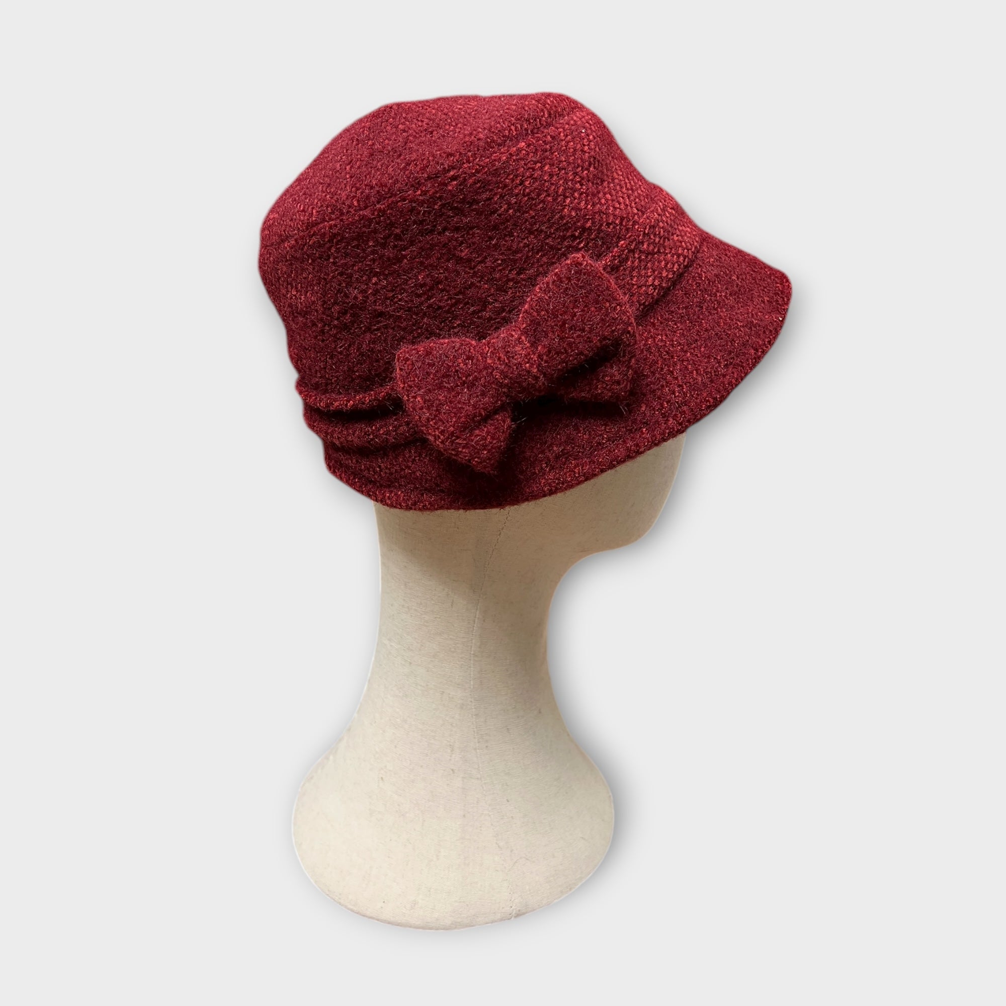 Cappello Bucket Donna In Maglia Con Fiocco Spilla