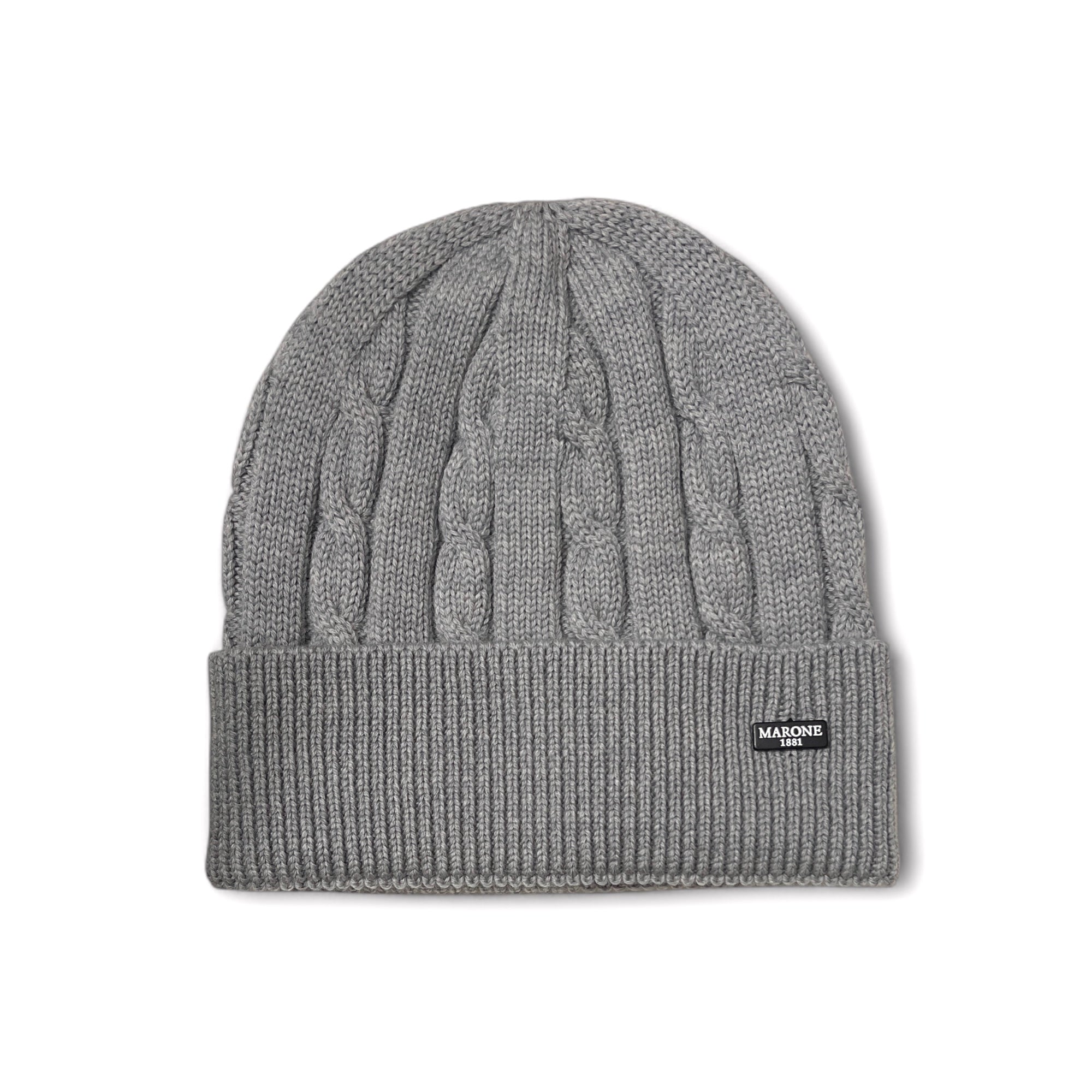 Berretto Unisex Con Risvolto In Pura Lana Merinos Treccia