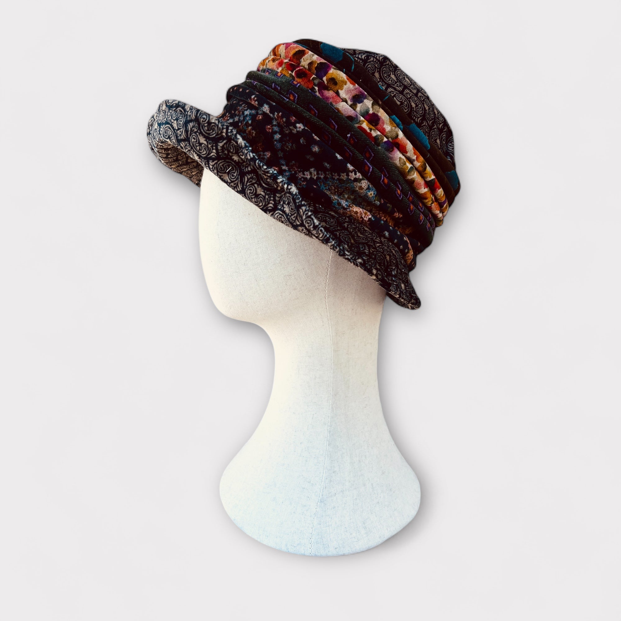 Cappello Donna Invernale In Velluto Patchwork Grevi