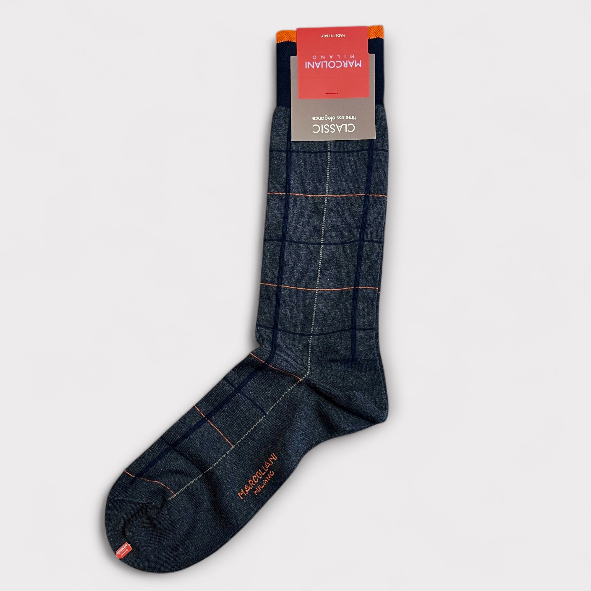 Calzini Uomo Mezza Gamba In Cotone Grigio Scozzese