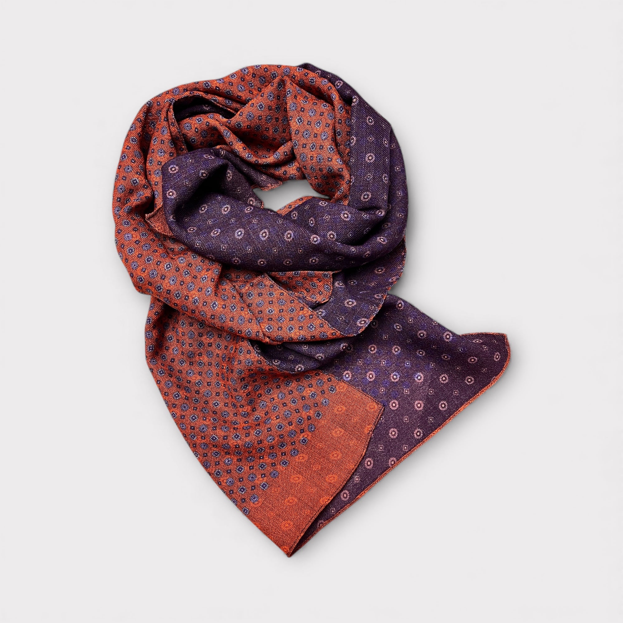 Sciarpa Uomo In Tessuto Di Lana Fantasia Pois 45 cm x 180 cm