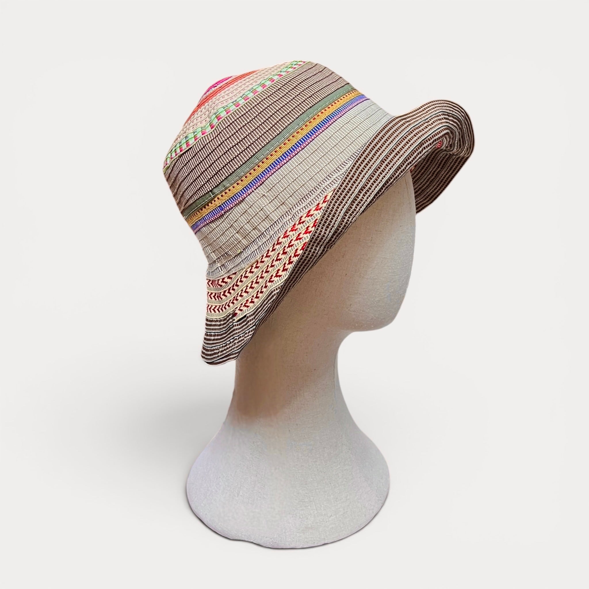 Cappello Donna Estivo In Cotone Multirighe Grevi - Cappelleria Bacca
