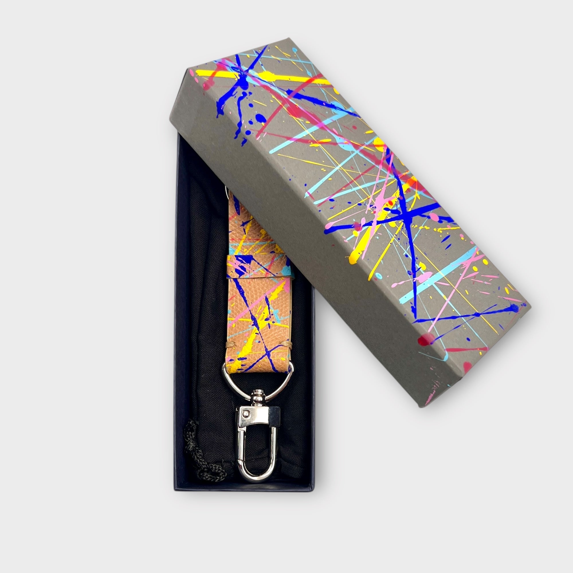 Portachiavi In Pelle Dipinta A Mano