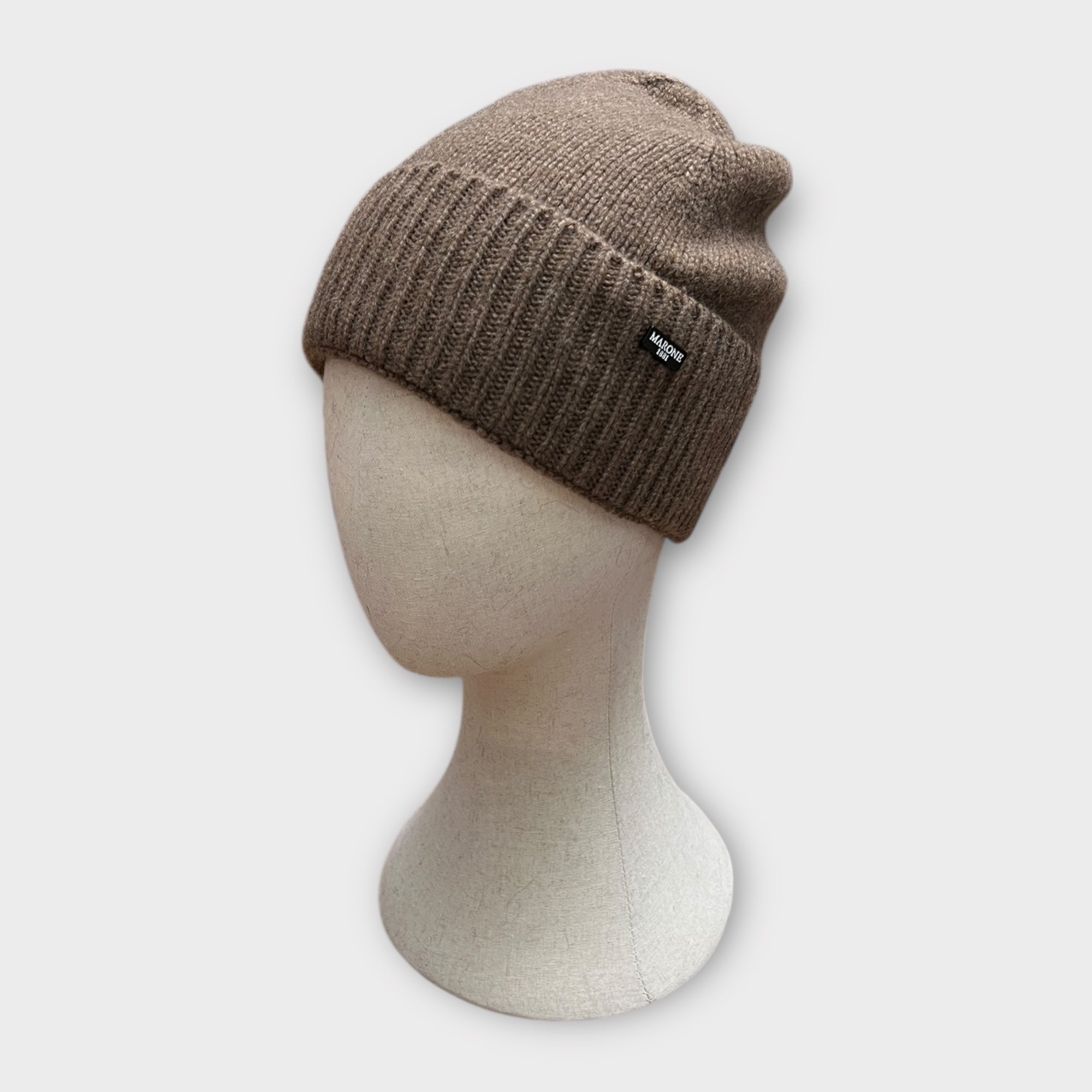 Berretto Unisex Con Risvolto In Puro Cashmere