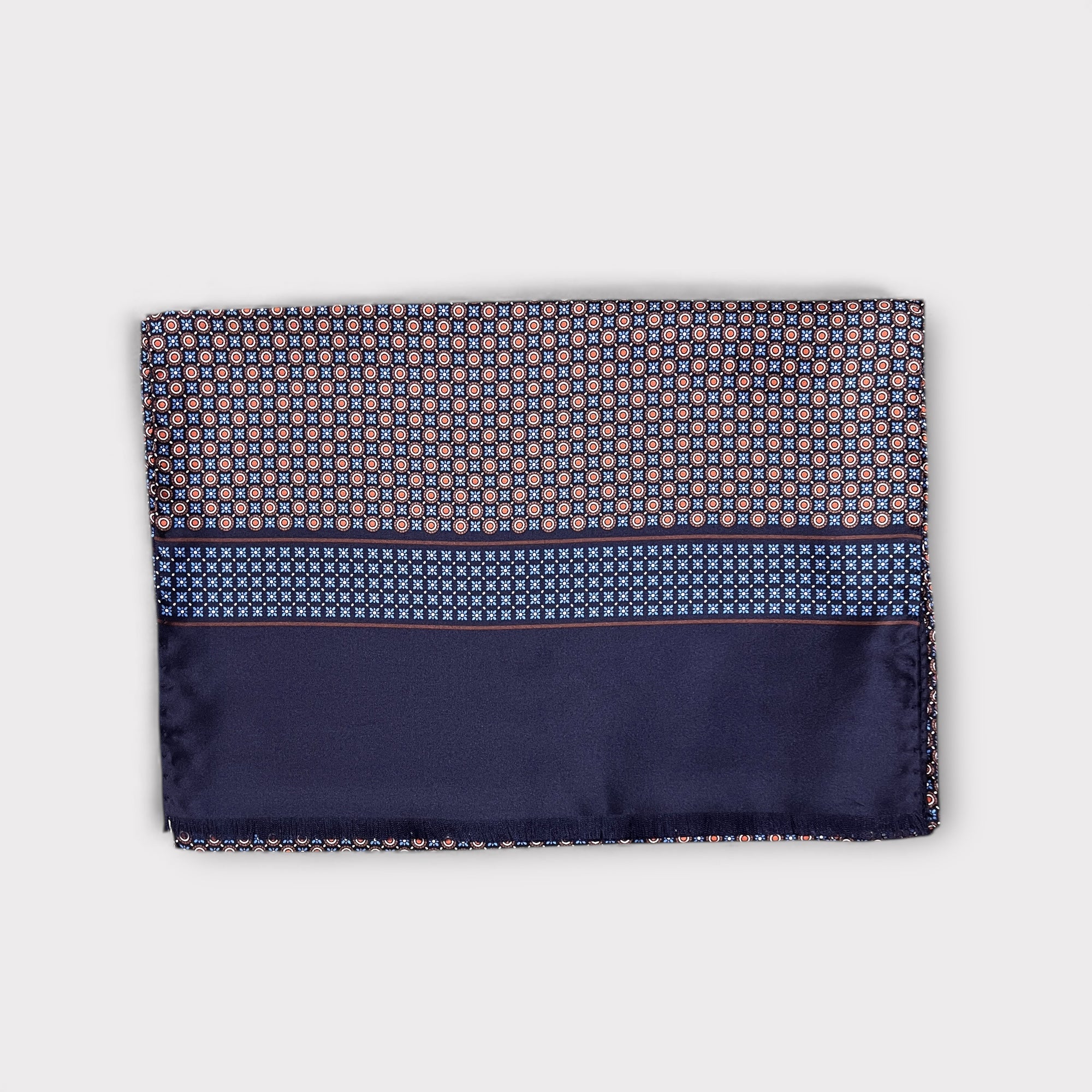 Sciarpa Uomo In Pura Seta 33x180 Fantasia Cerchi