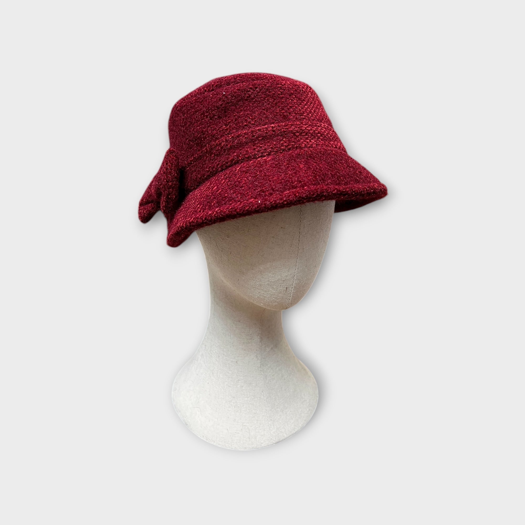 Cappello Bucket Donna In Maglia Con Fiocco Spilla