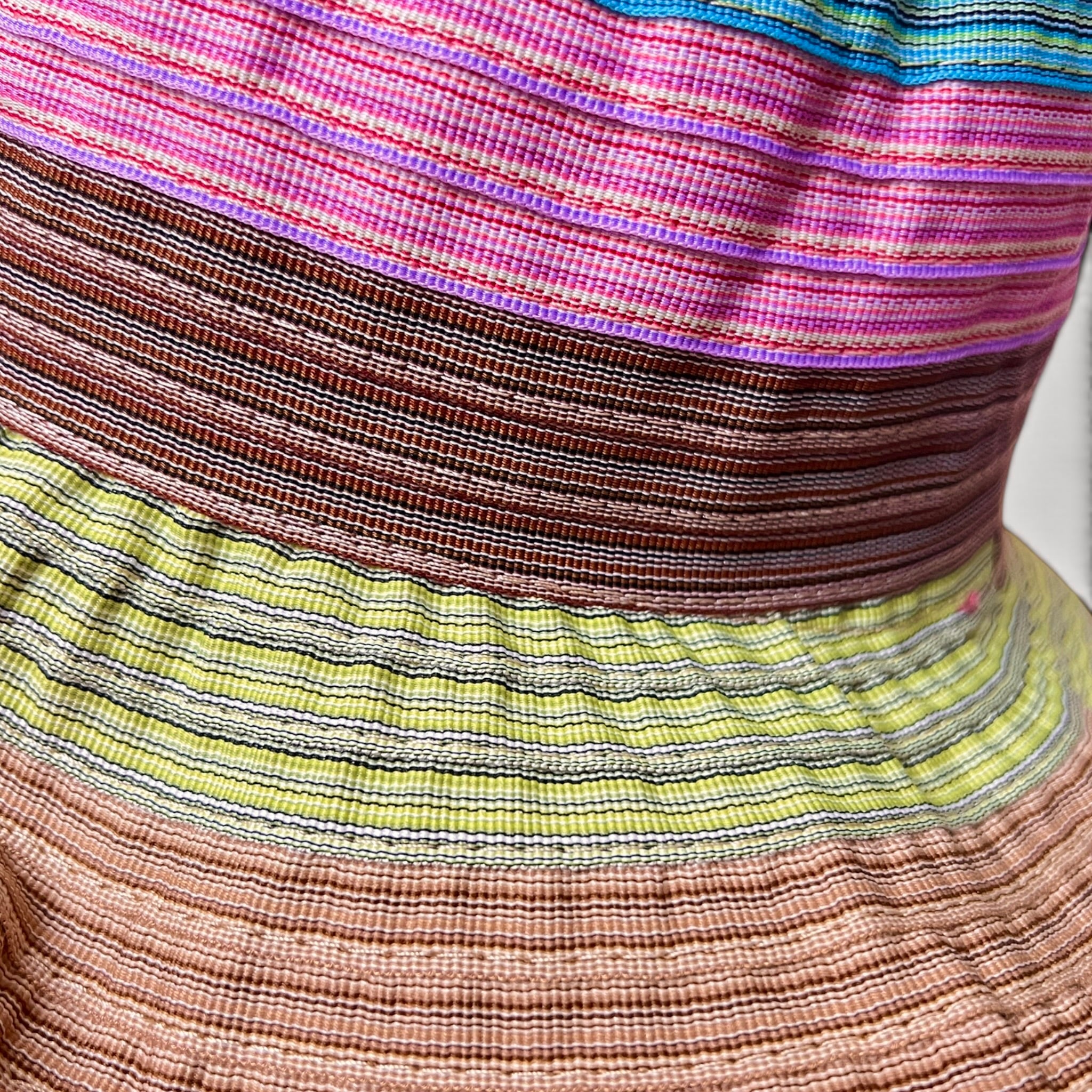 Cappello Donna Estivo In Cotone Multicolor Ala Larga Pieghevole - Grevi