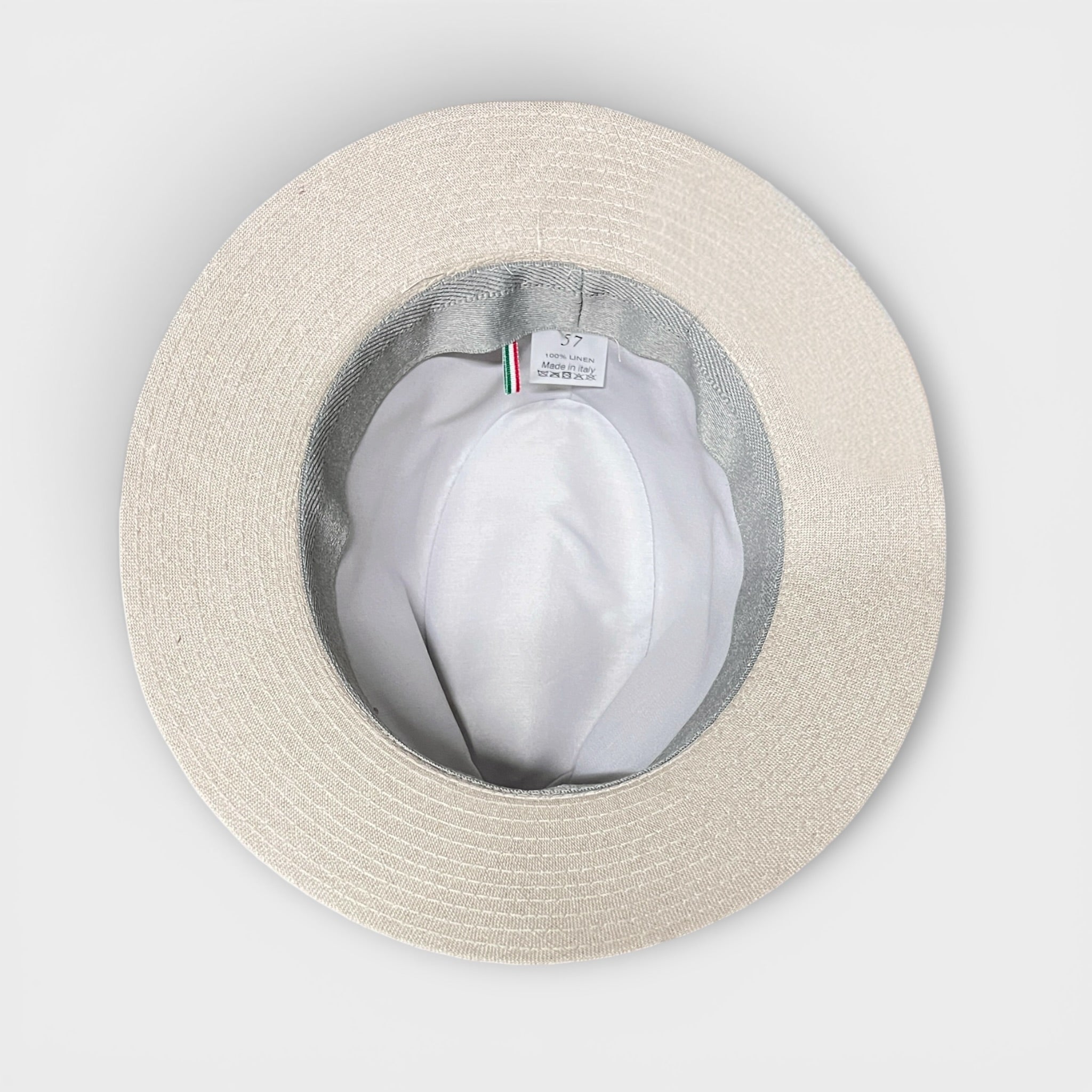 Cappello Fedora Uomo Estivo In Puro Lino Ecru - Cappelleria Bacca
