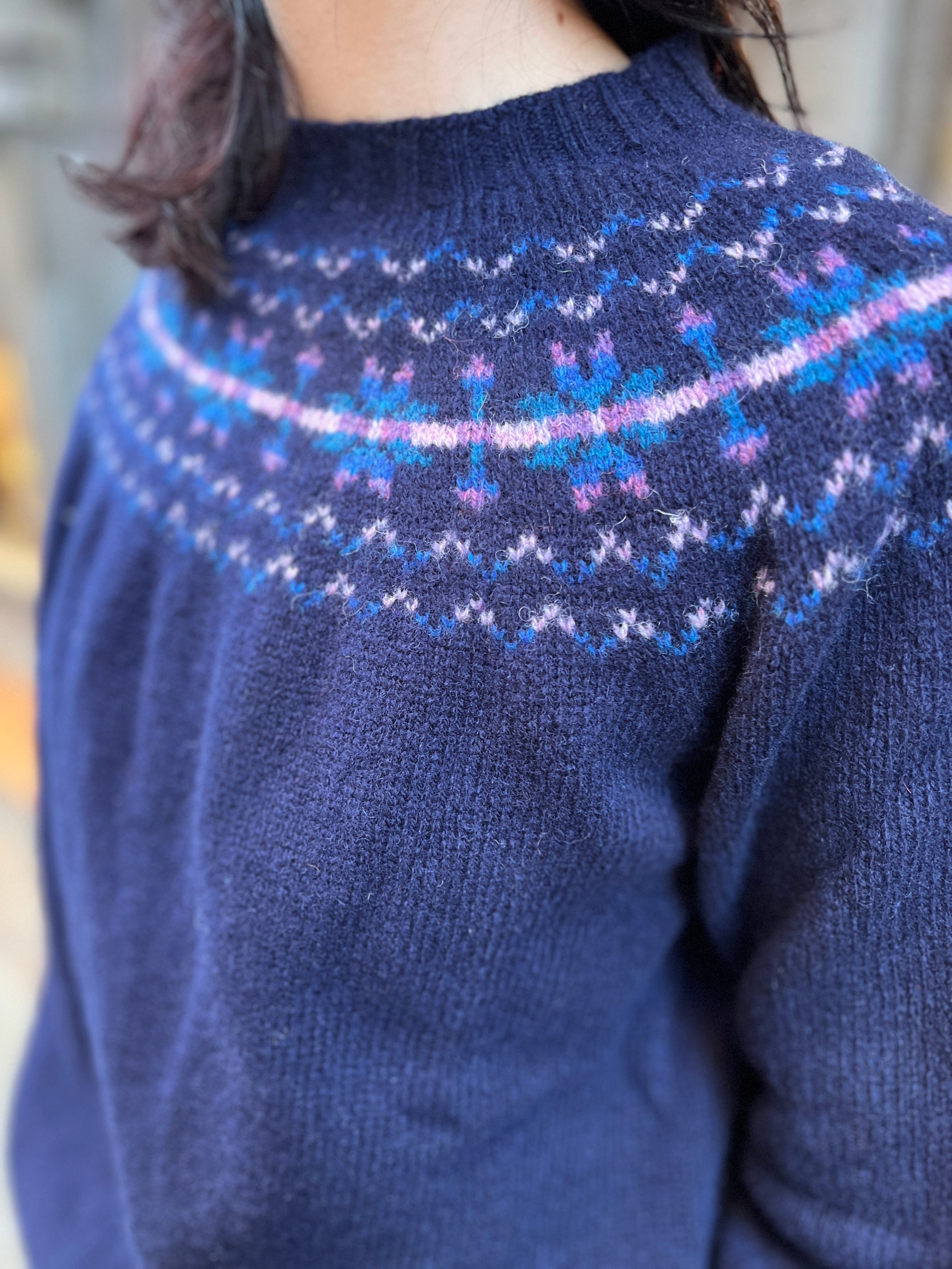 Maglione Donna In Maglia Di Lana Scozzese Fairisle Jumper