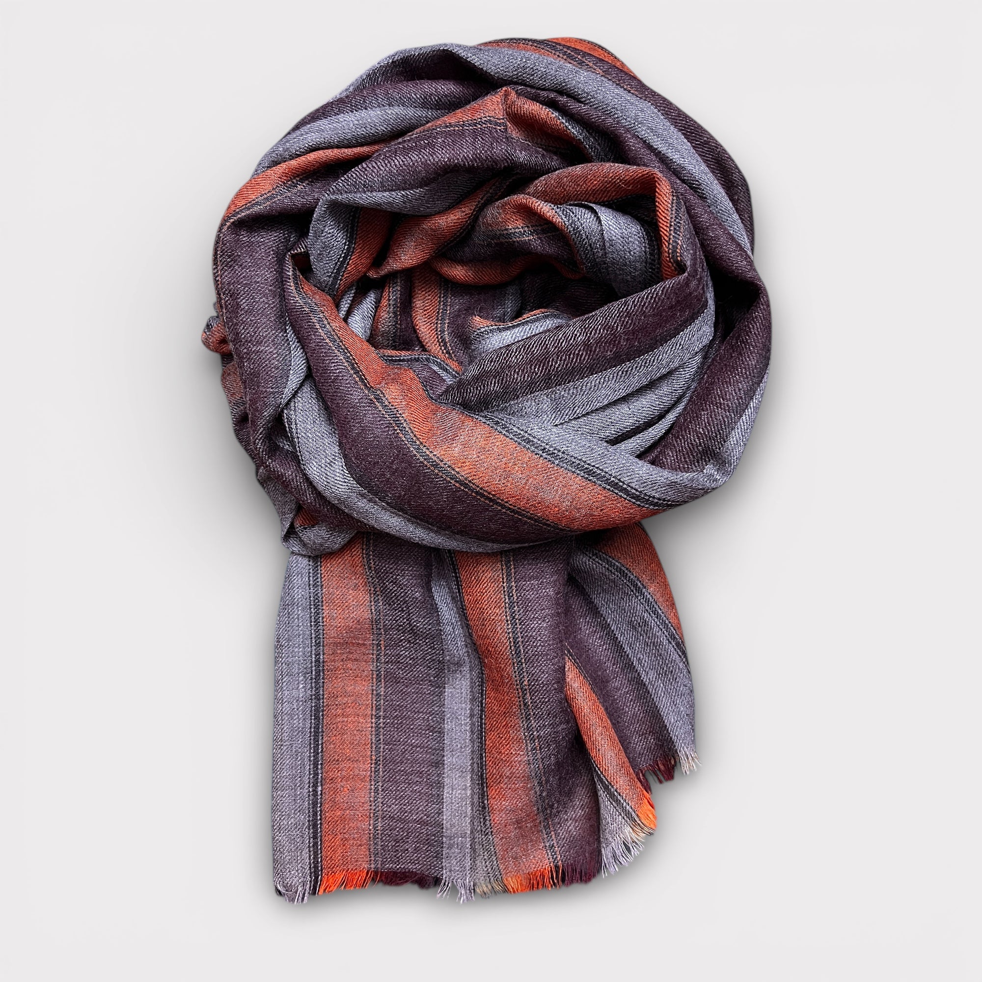 Sciarpa Unisex In Tessuto Di Pura Lana 70 cm x 200 cm Righe