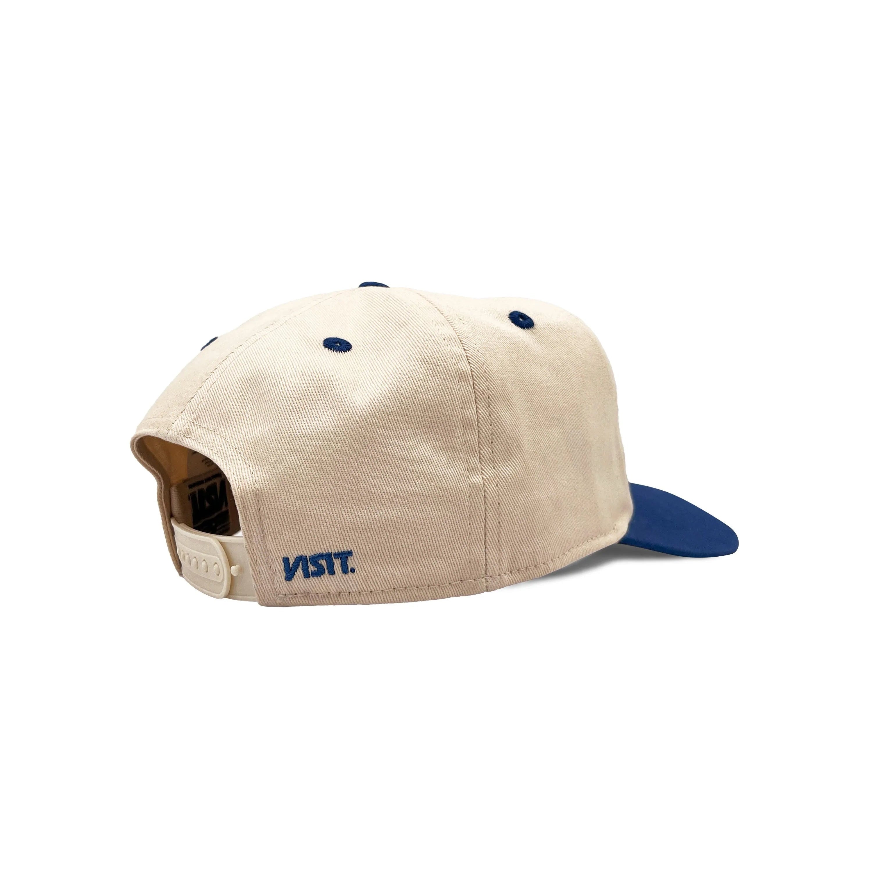 Cappellino Baseball In Cotone Bianco e Blu Con Stampa "Marina Baia Des Anges" - Visit
