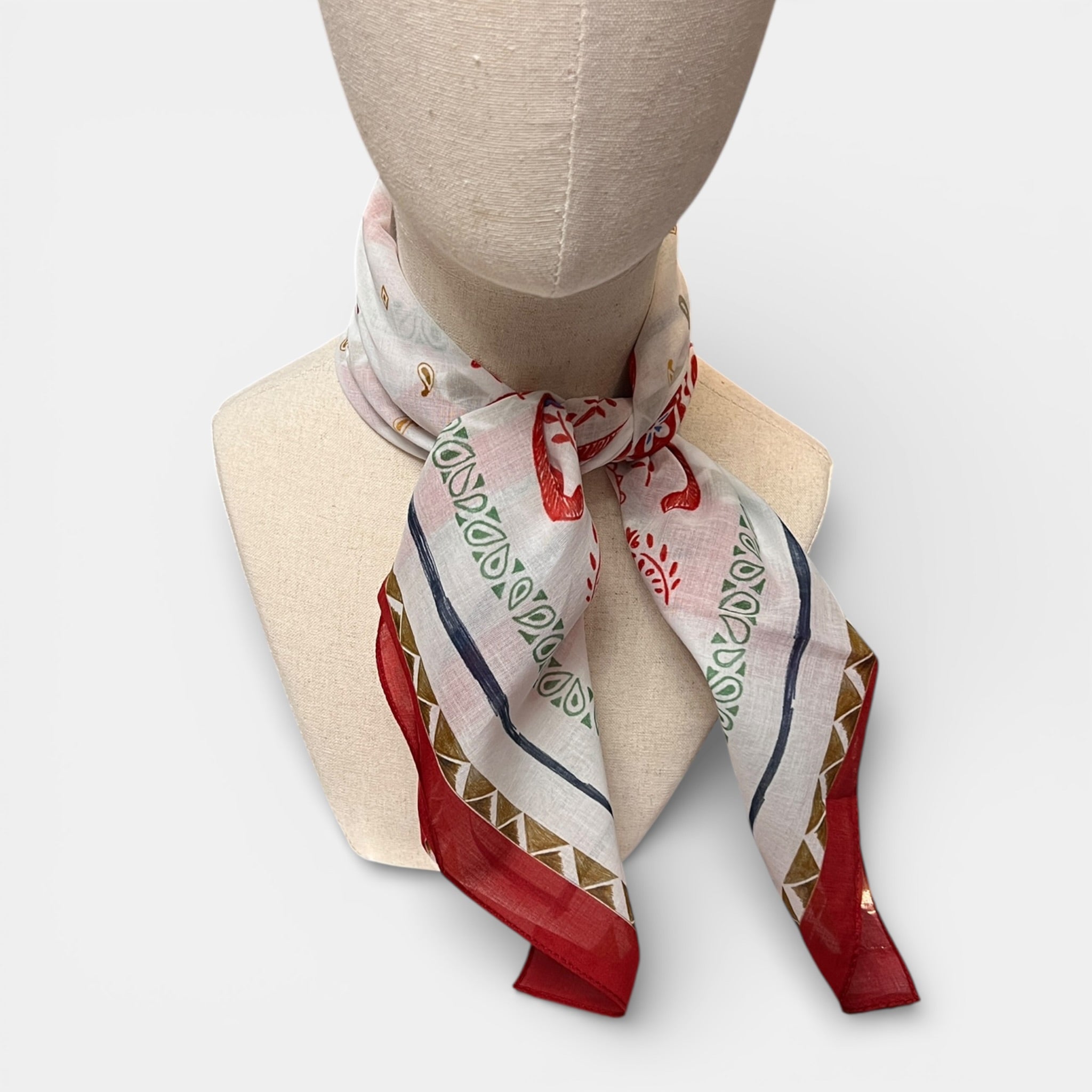 Foulard 70x70 In Puro Cotone Motivo Paisley