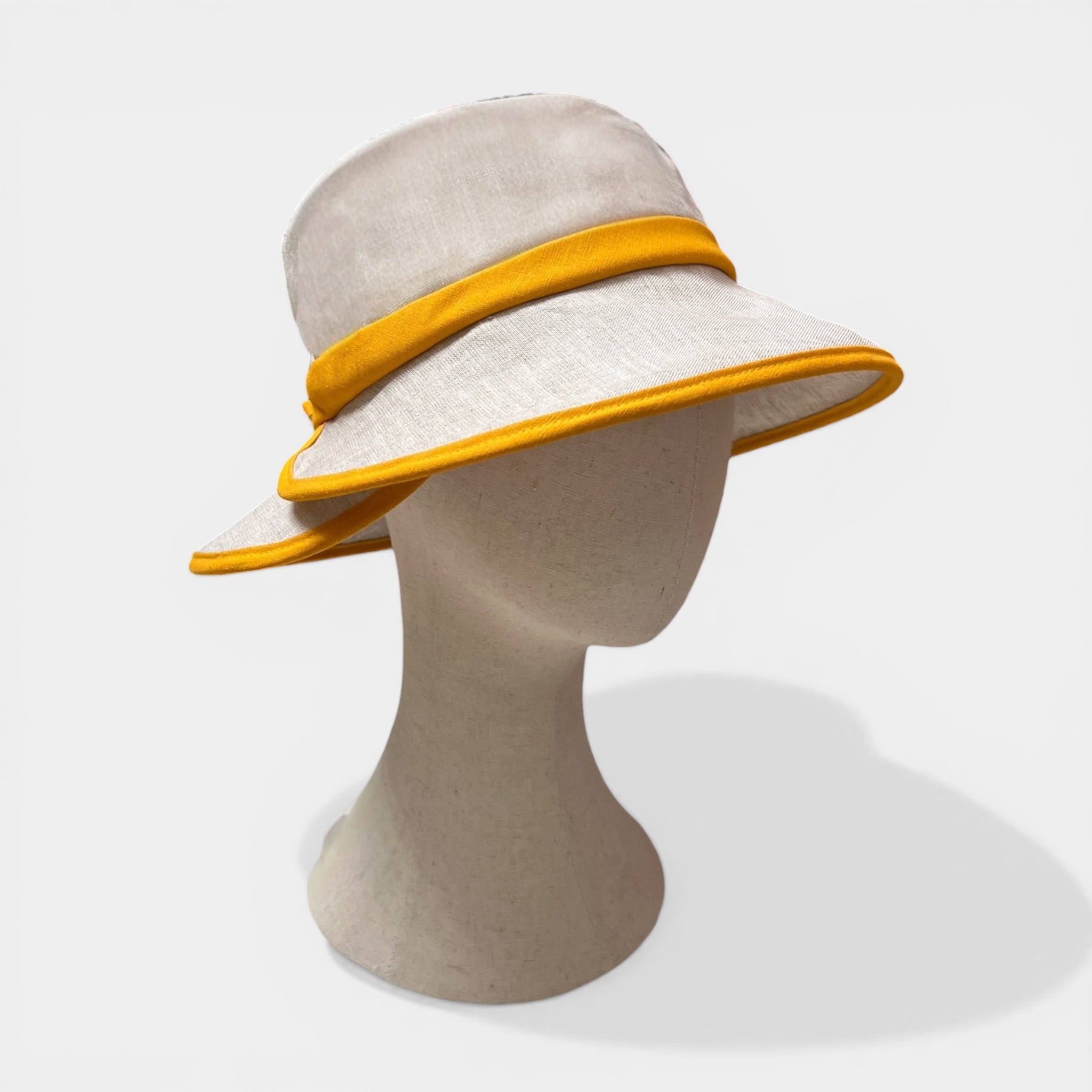 Cappello Estivo Da Donna In puro Lino Bordo Color