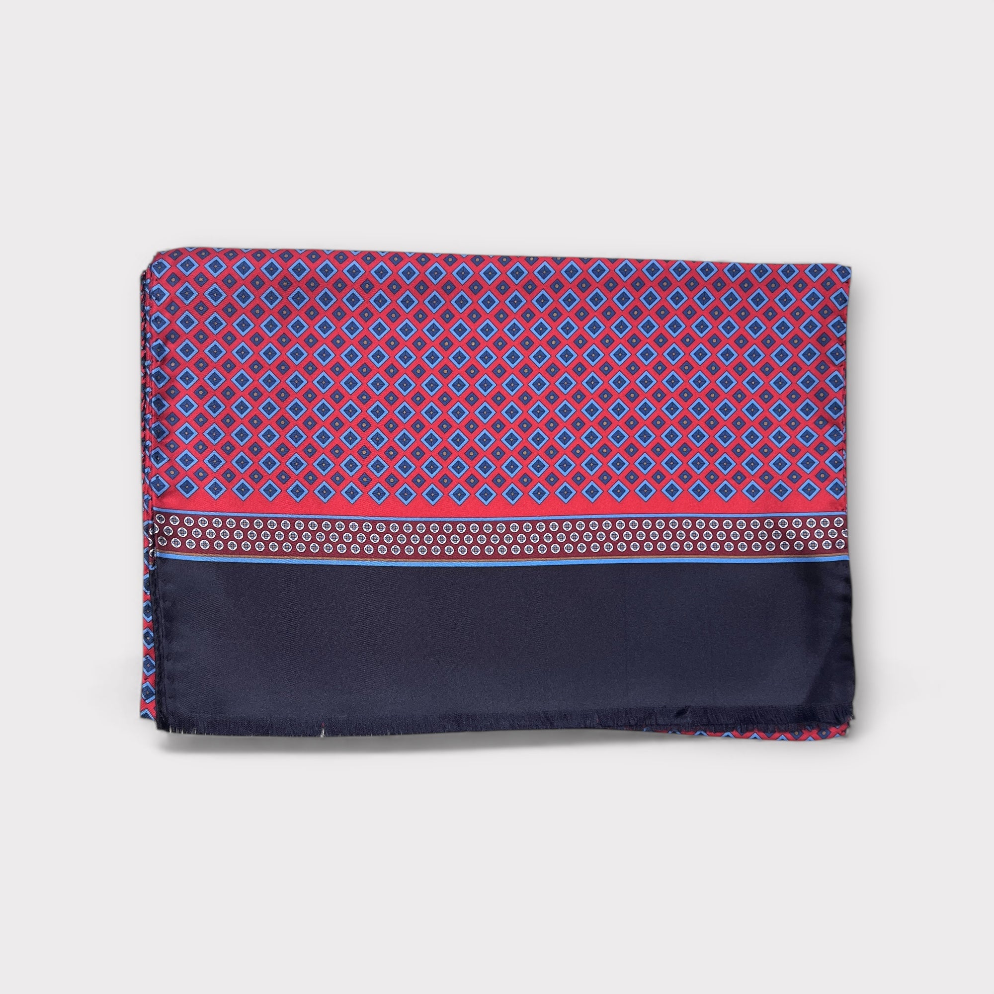 Sciarpa Uomo In Twill Di Pura Seta 33x180 Fantasia Rombi