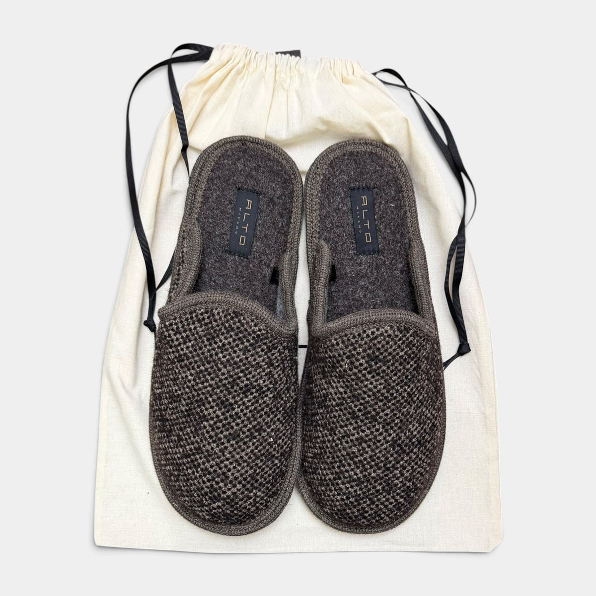 Pantofola Uomo In Pura Lana - Suola in Gomma - Cappelleria Bacca