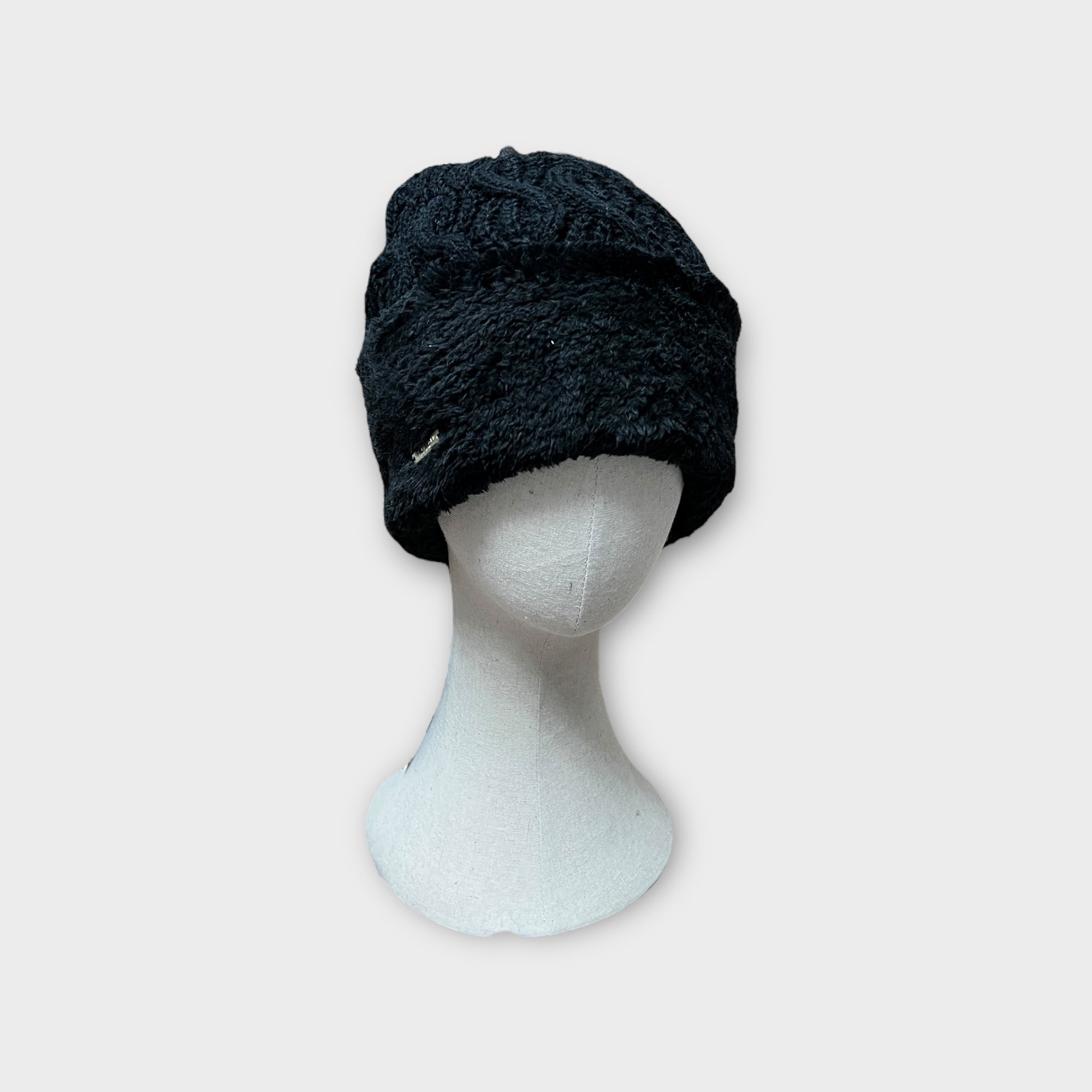 Berretto Donna Con Risvolto E Fodera In Eco Pelliccia