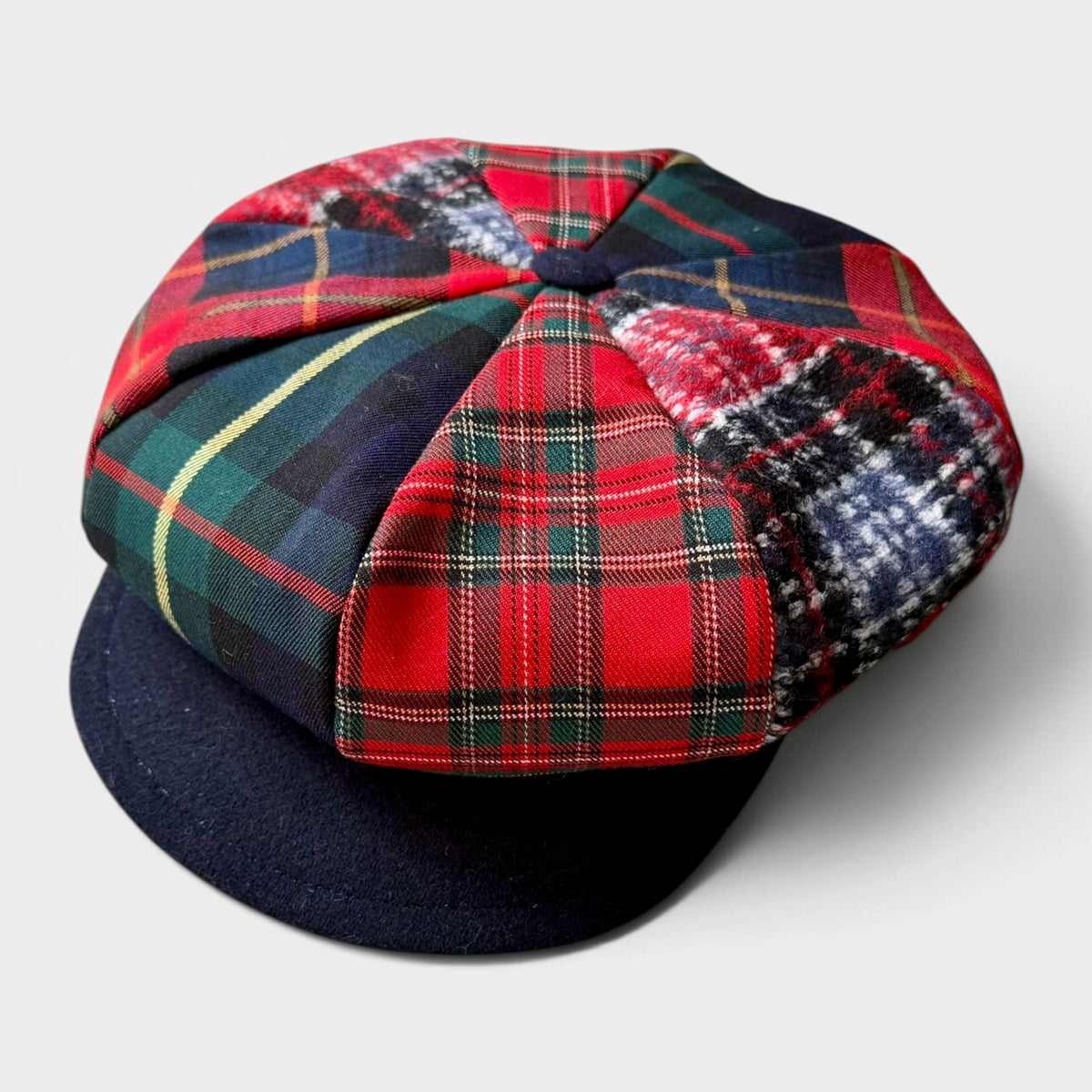 Berrettone Unisex Invernale Monello Patchwork  8 spicchi - Scozzese