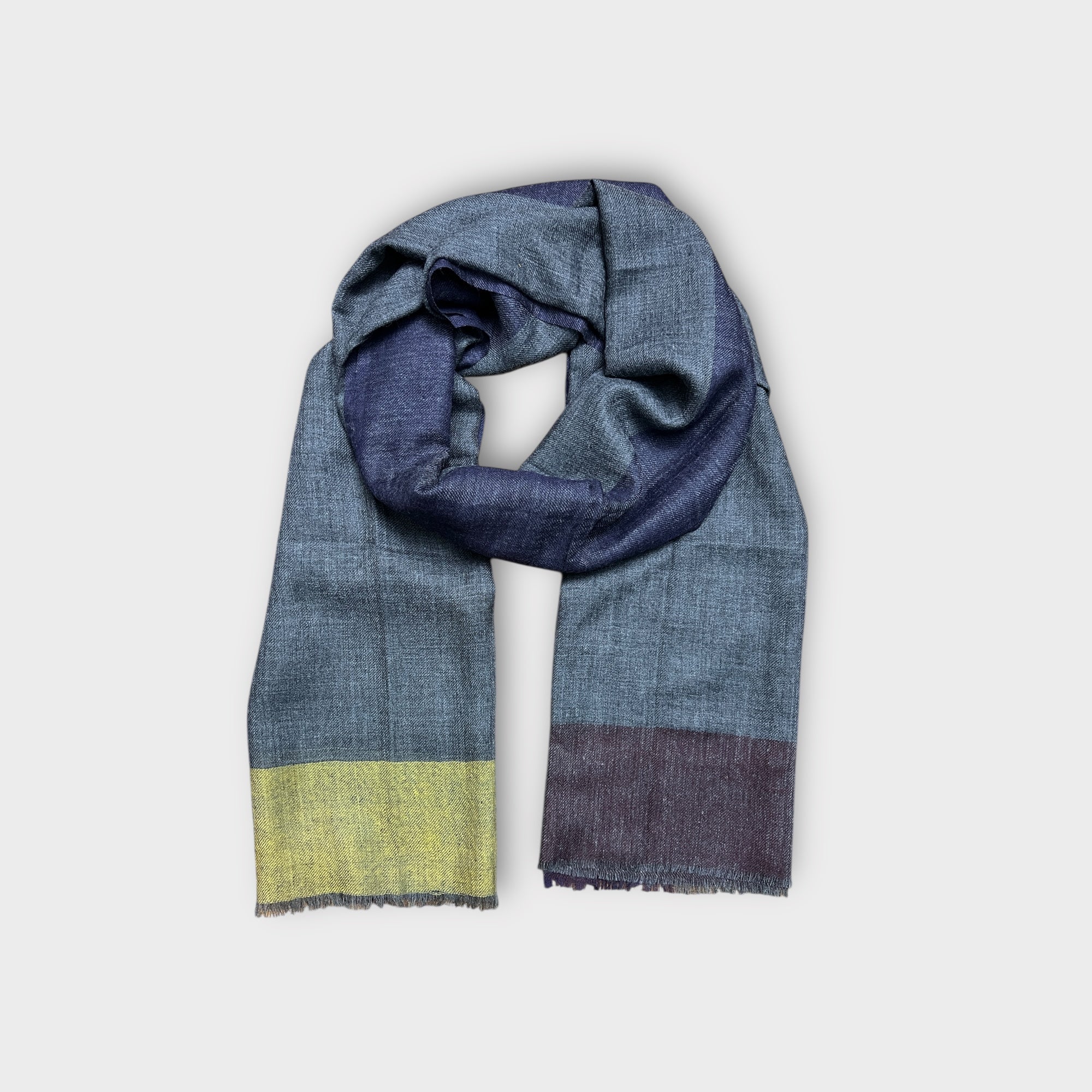 Sciarpa Unisex In Tessuto Di Pura Lana 70 cm x 200 cm Color Block