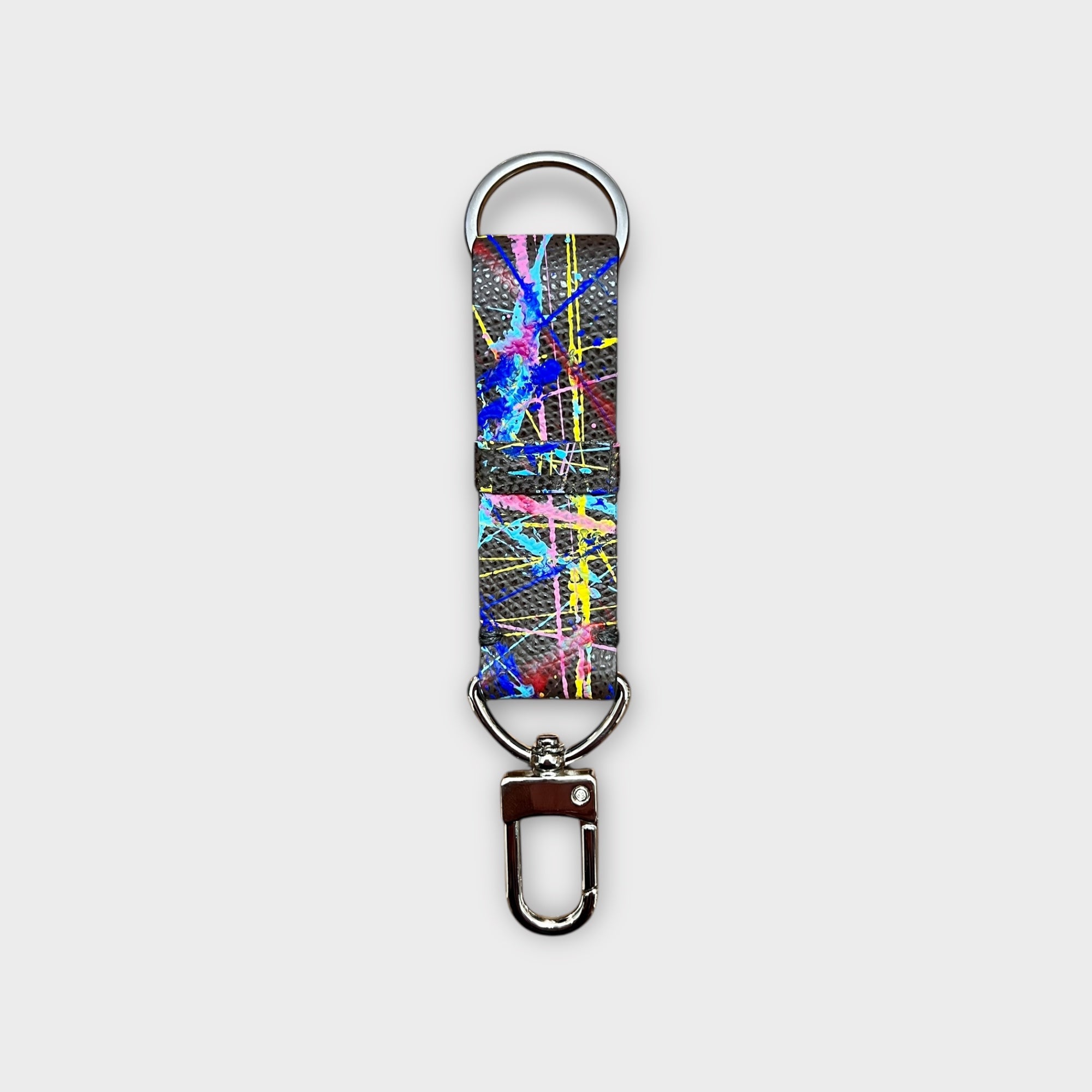 Portachiavi In Pelle Dipinta A Mano