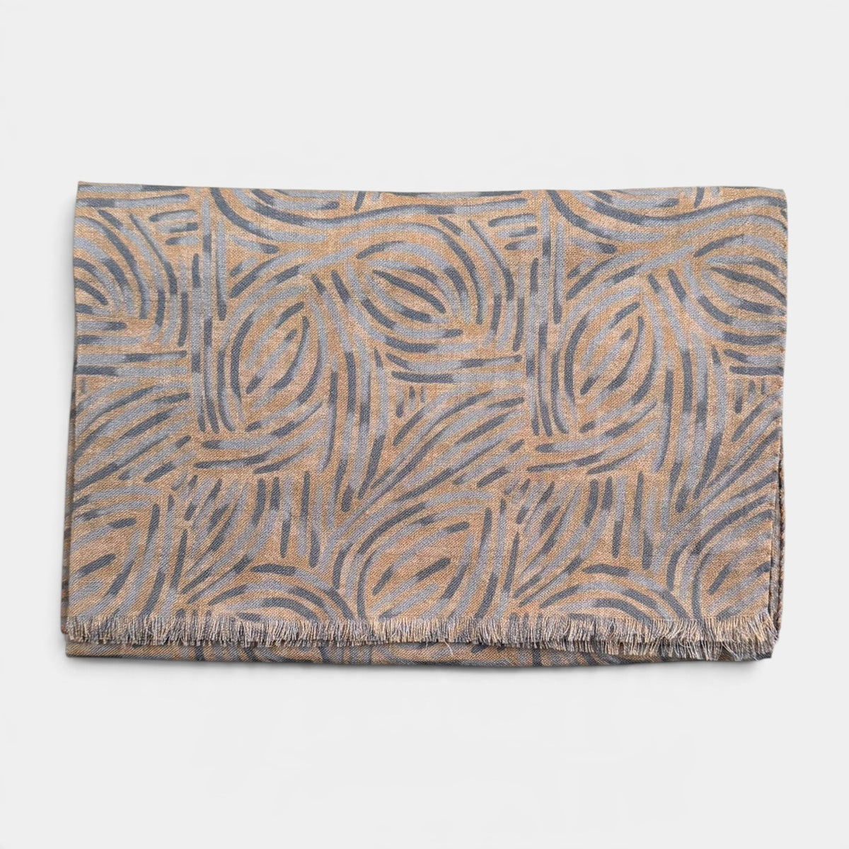 Sciarpa In Tessuto Sottile Di Pura Lana  70x180 cm Motivo Rigato