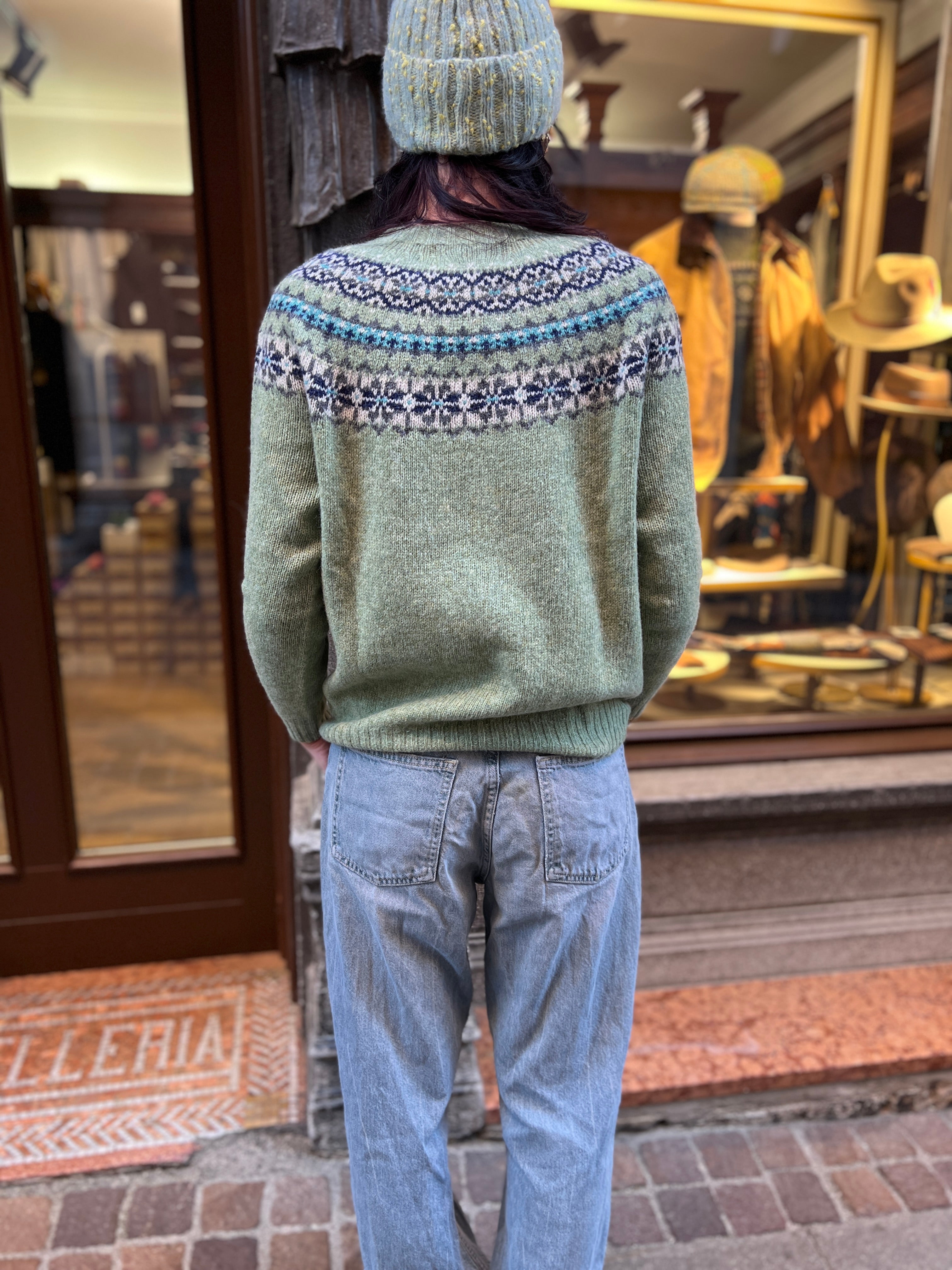 Maglione Donna In Maglia Di Lana Scozzese Fairisle Jumper