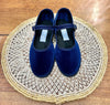 Friulane Originali Mary Jane In Velluto Blu – Donna Con Fibbia E Cinturino Regolabile