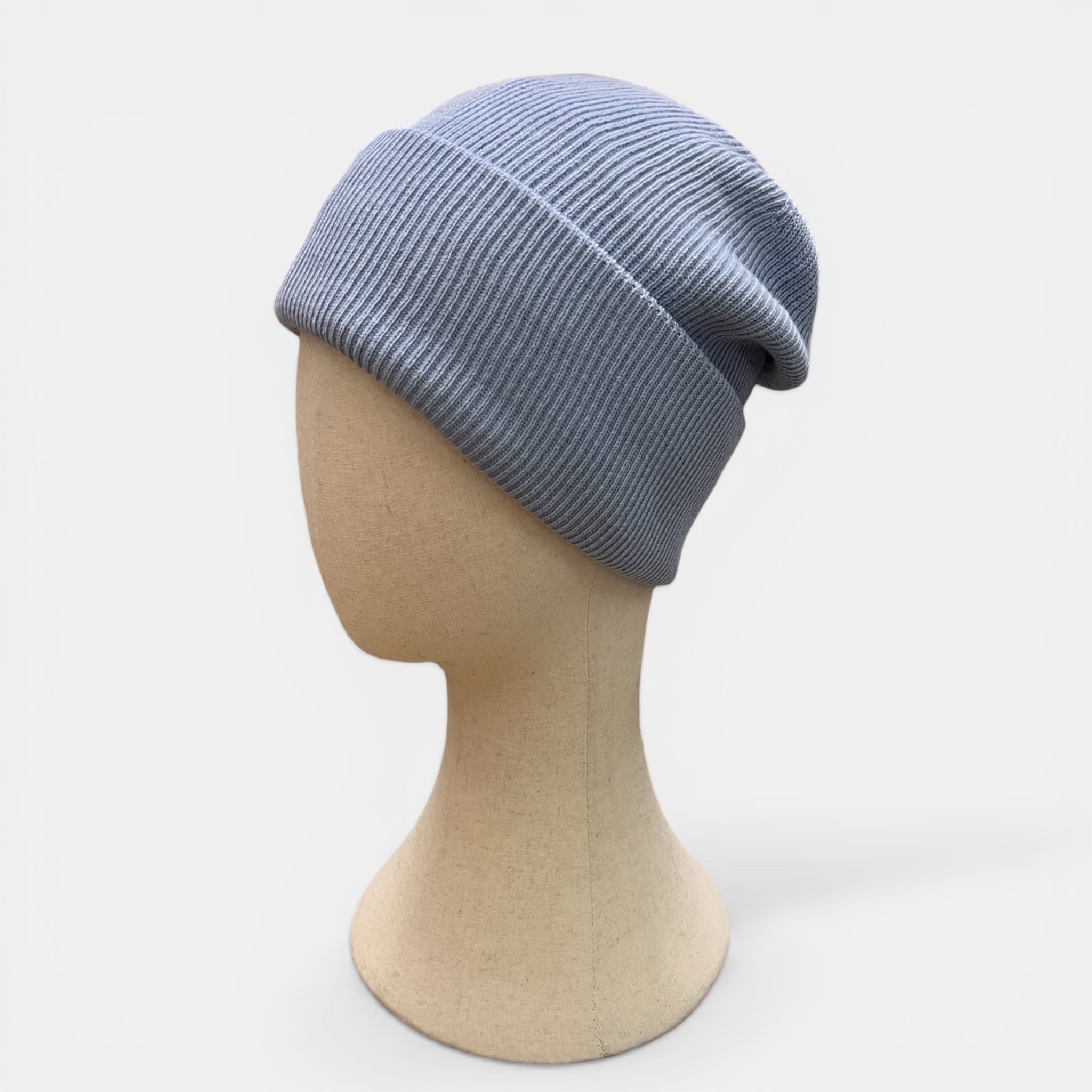 Berretto in Puro Cotone A Costina Fine Con Risvolto Leggero e Traspirante