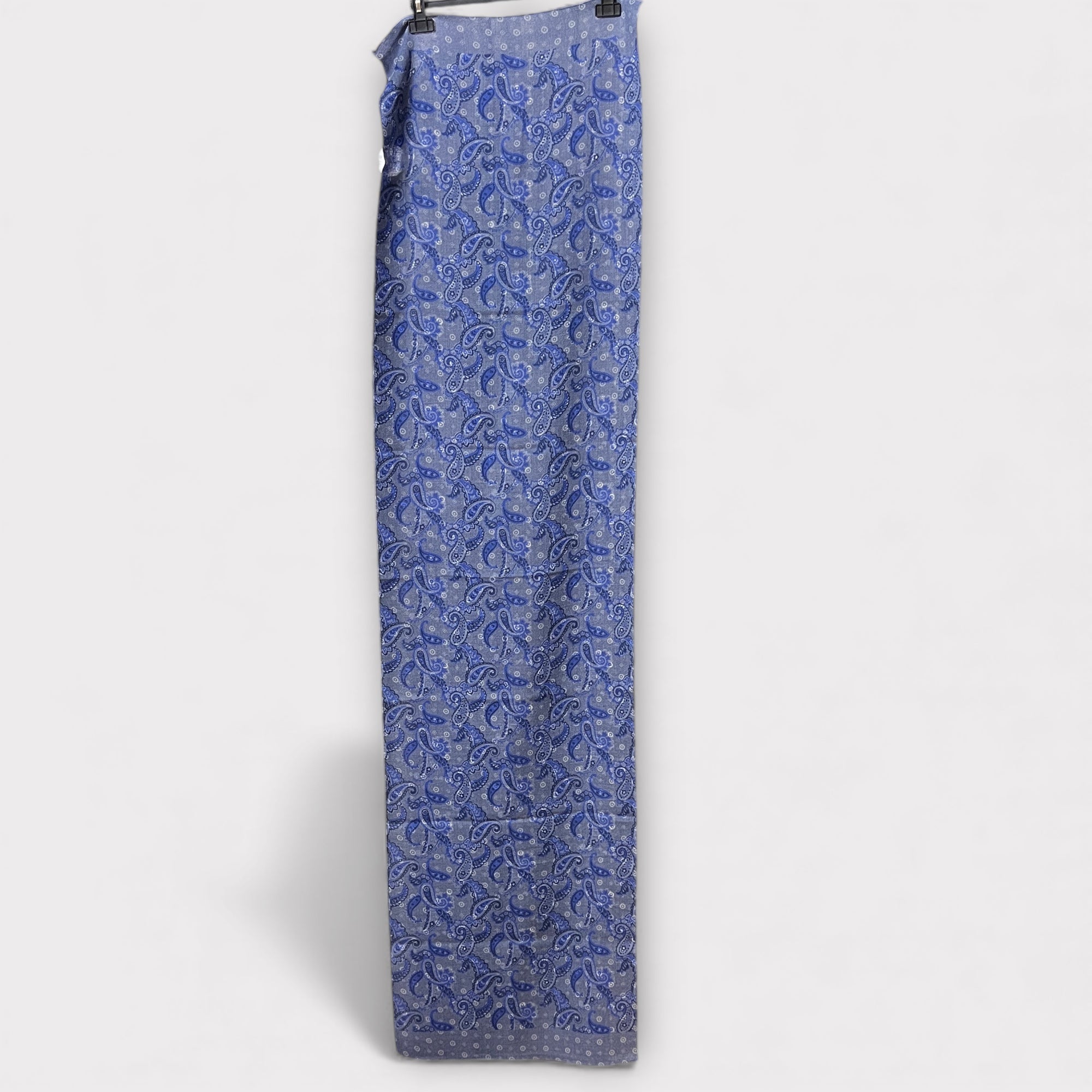 Sciarpa Uomo In Tessuto Di Lana Fantasia Reversibile Foglie E Pois 45 cm x 180 cm