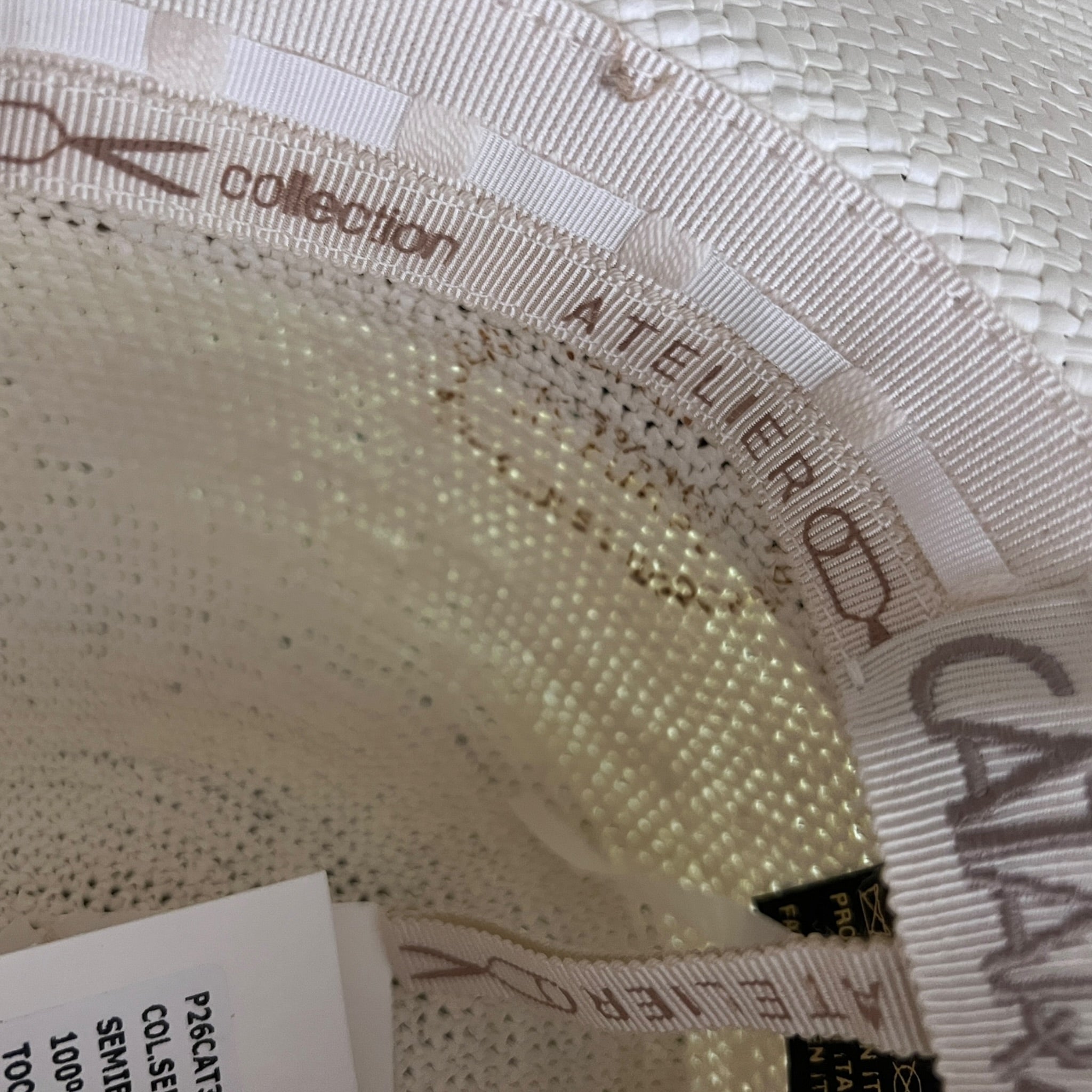 Cappello Donna Panama Originale in Paglia Toquilla Ala Larga Con Nastro In Suede - Cappelleria Bacca