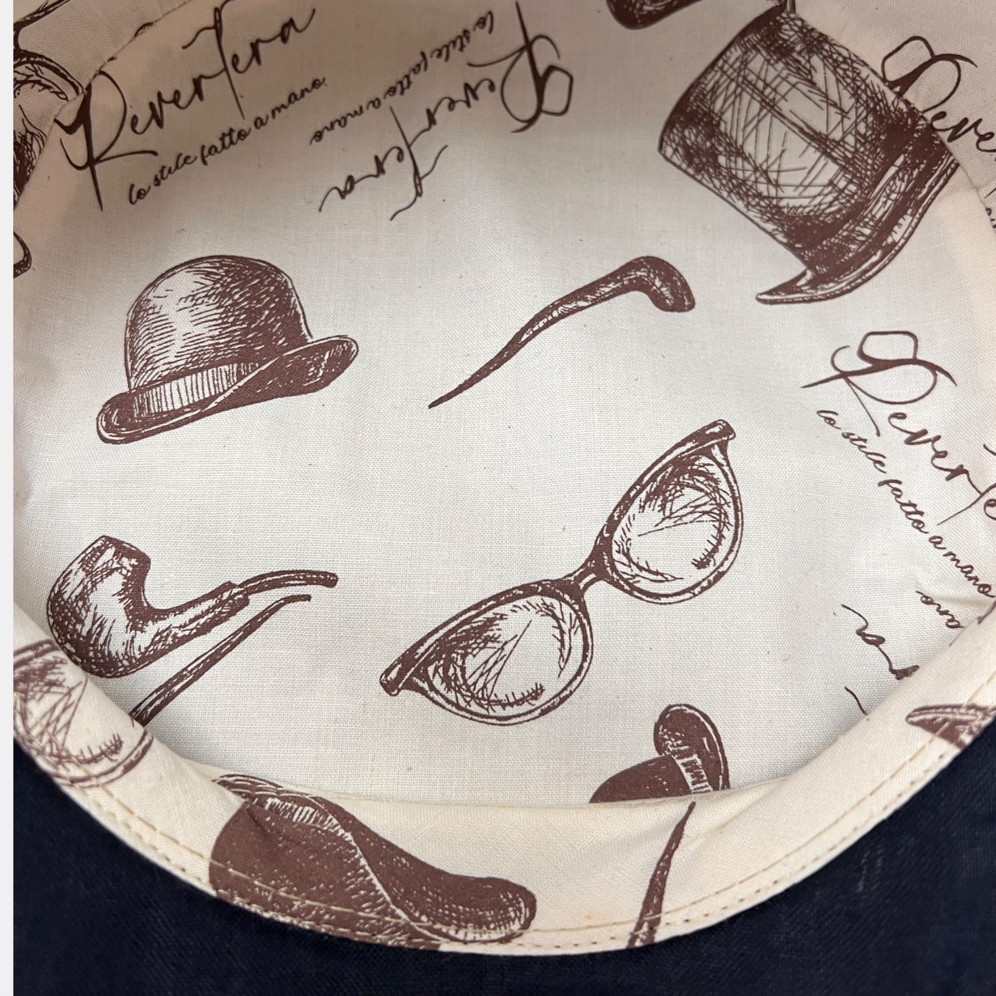 Coppola Uomo Estiva Blu In Puro Lino Revertera - Cappelleria Bacca