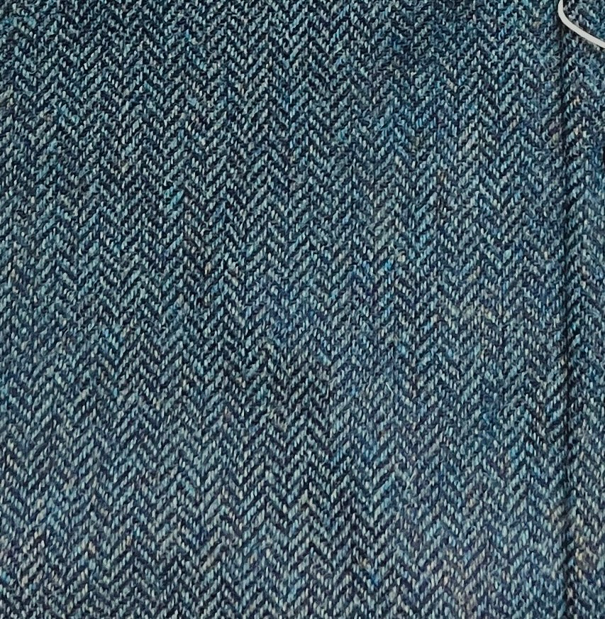Gilet Uomo In Lana Tweed Inglese Blu Spinato