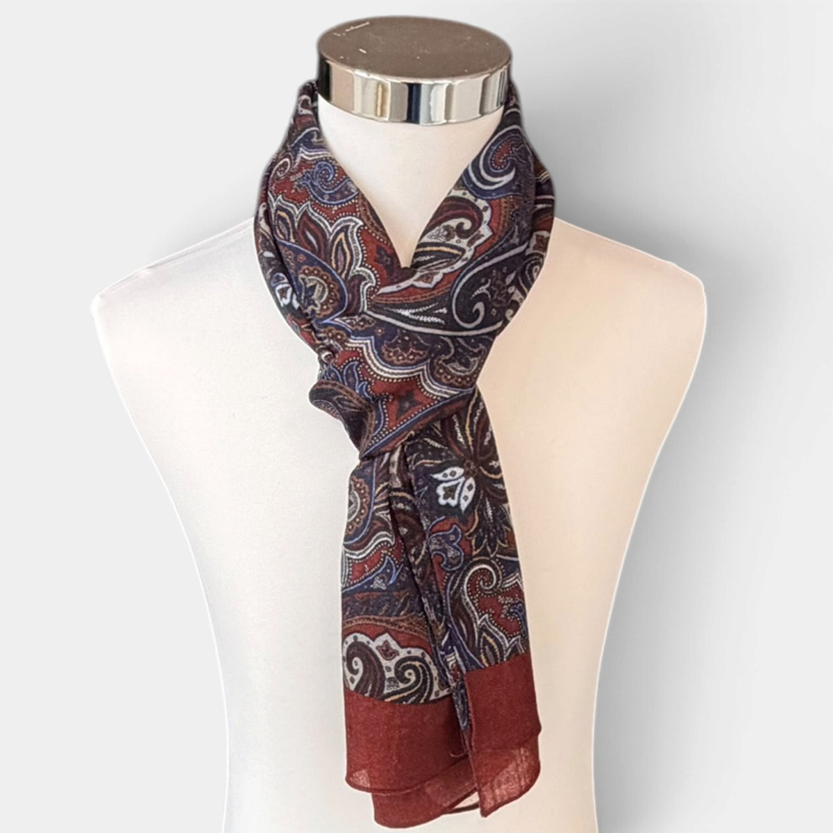 Sciarpa Uomo Invernale In Tessuto Morbido e Sottile Di Pura Lana Fantasia Cashmere 45x180 cm
