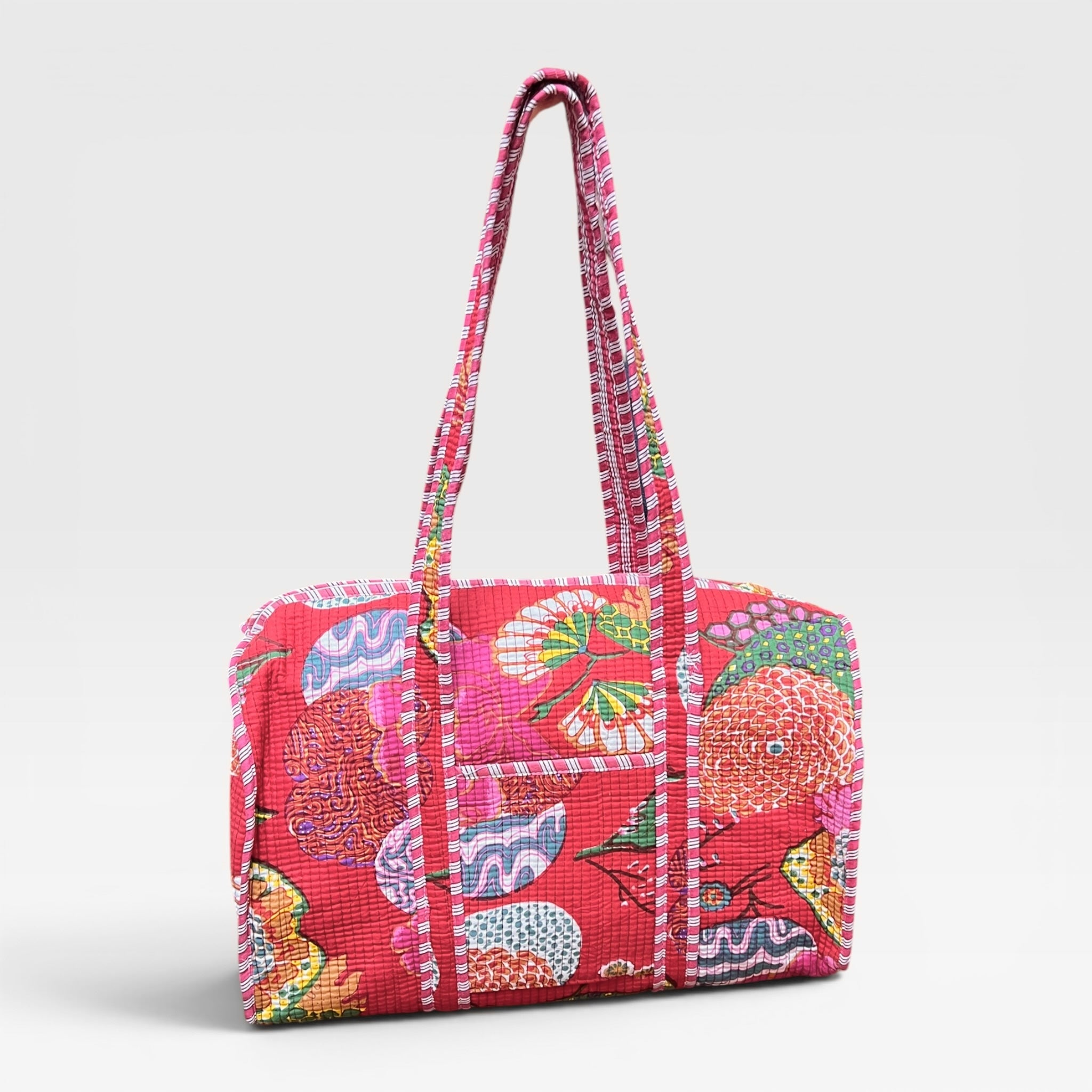 Borsa Ampia Bowling Bag In Tessuto di Cotone Trapuntato