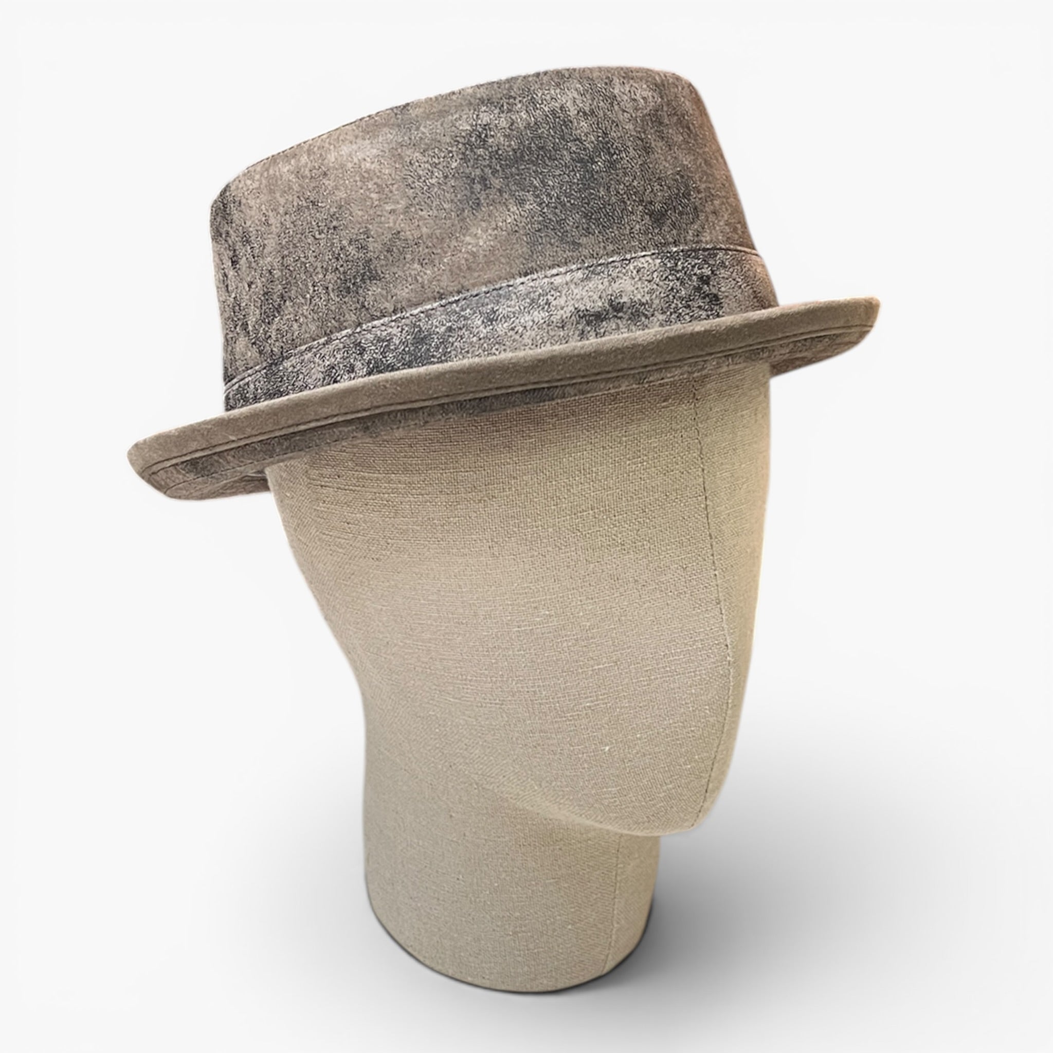 Cappello Pork Pie In Pelle Vintage - Cappelleria Bacca