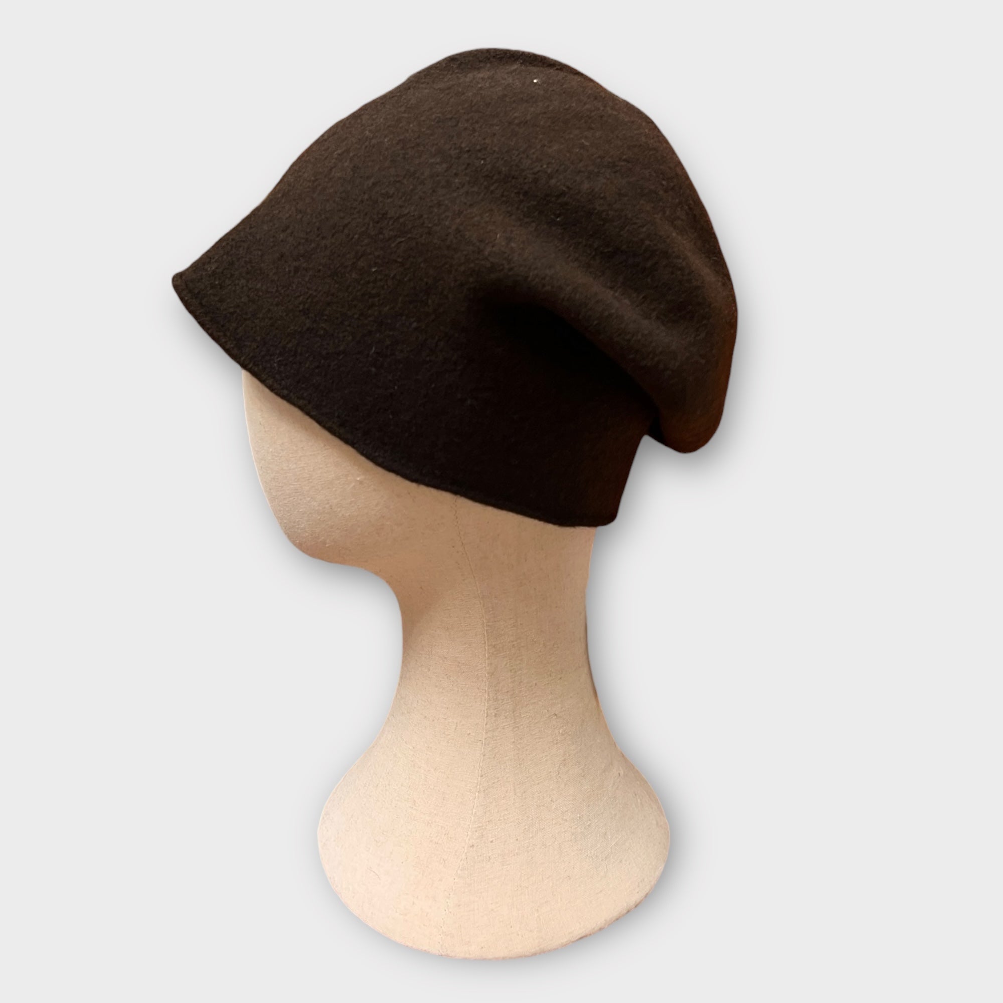 Berretto Beanie In Panno Di Lana "Nero" Kopka