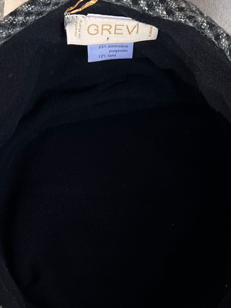 Cappello Toque Donna Invernale In Tessuto Patchwork e Fiore Grevi