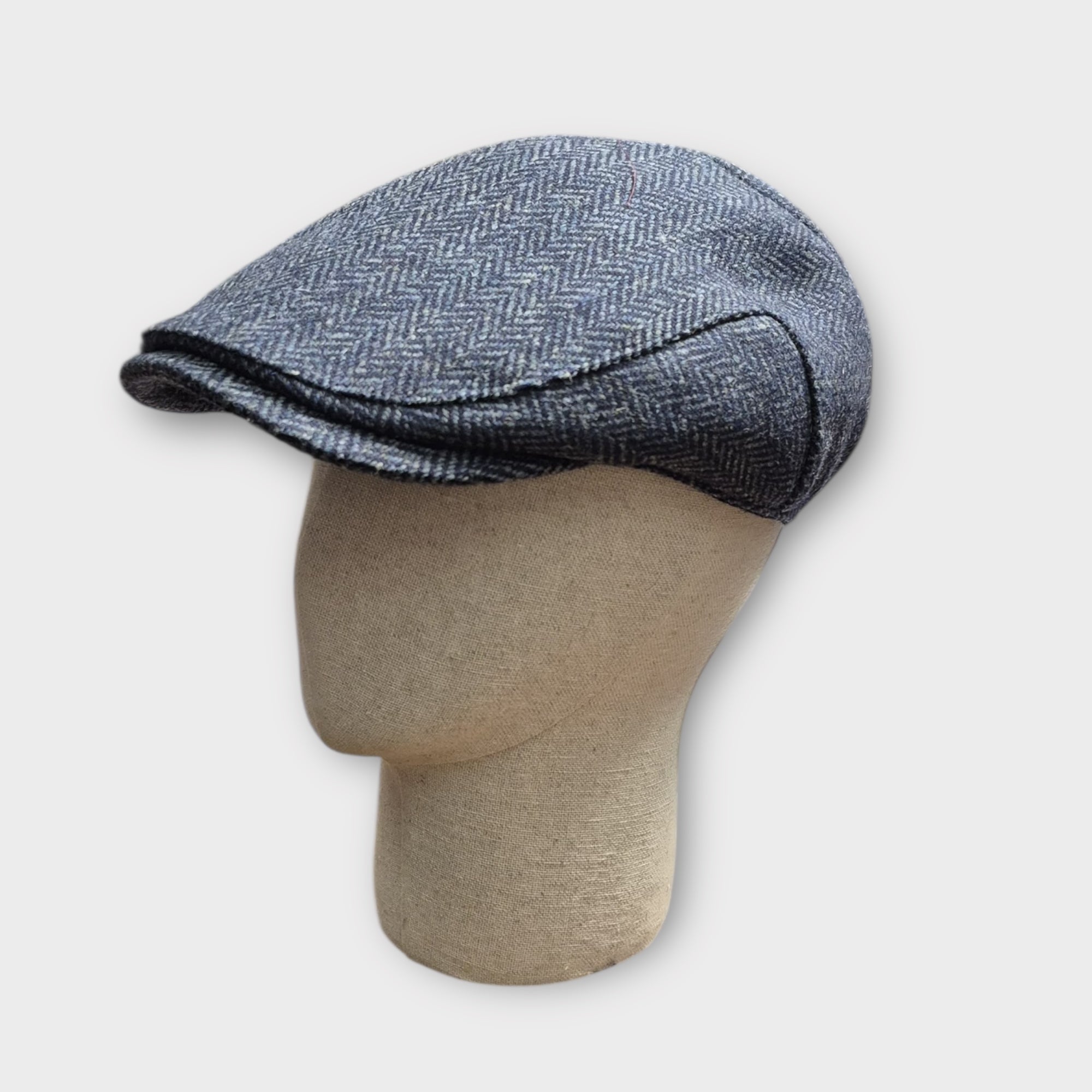 Coppola In Pura Lana Motivo Spinato Herringbone Blu