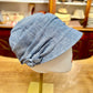 Cappello Estivo con Visiera Da Donna In Lino Color Jeans