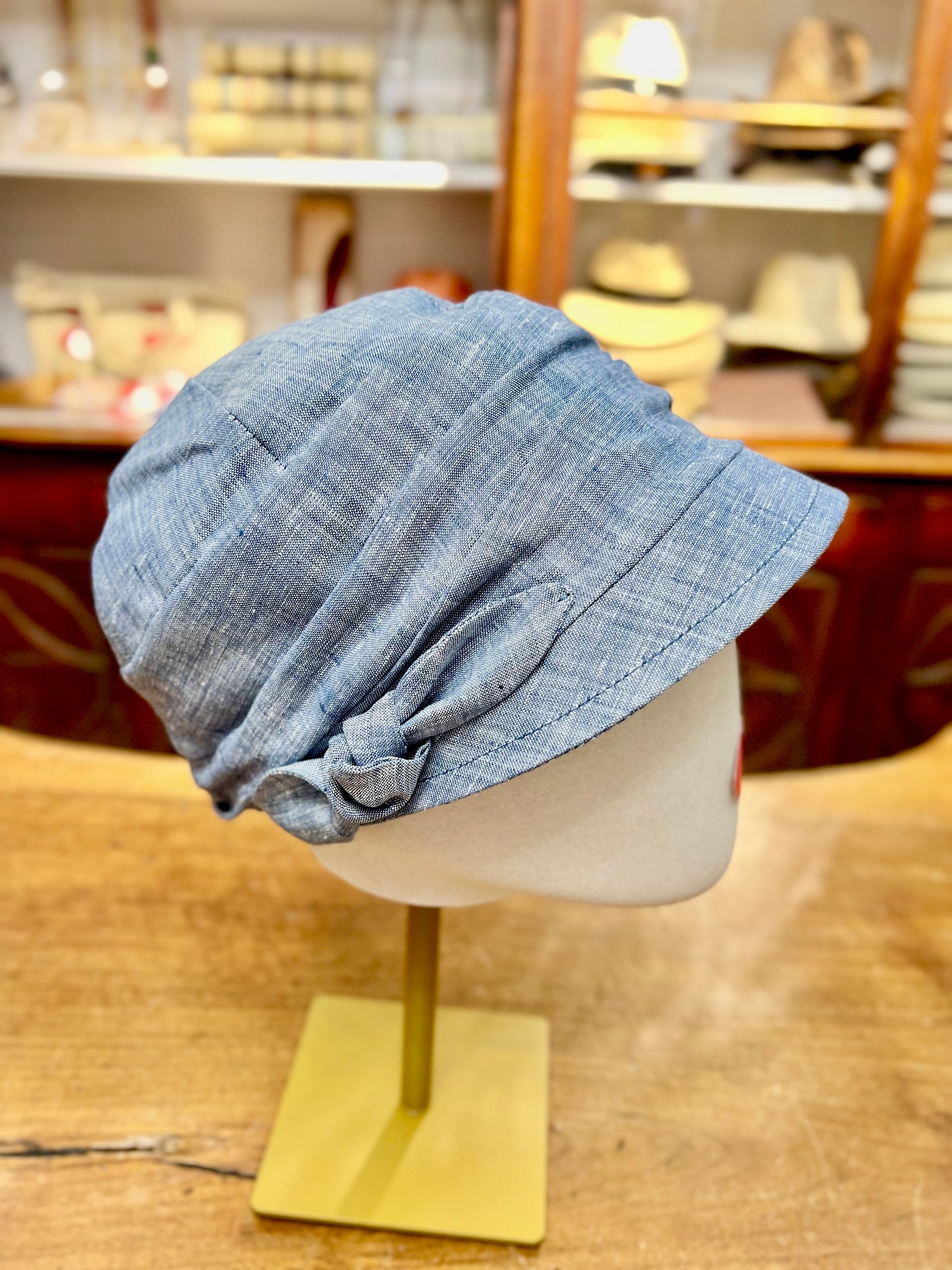 Cappello Estivo con Visiera Da Donna In Lino