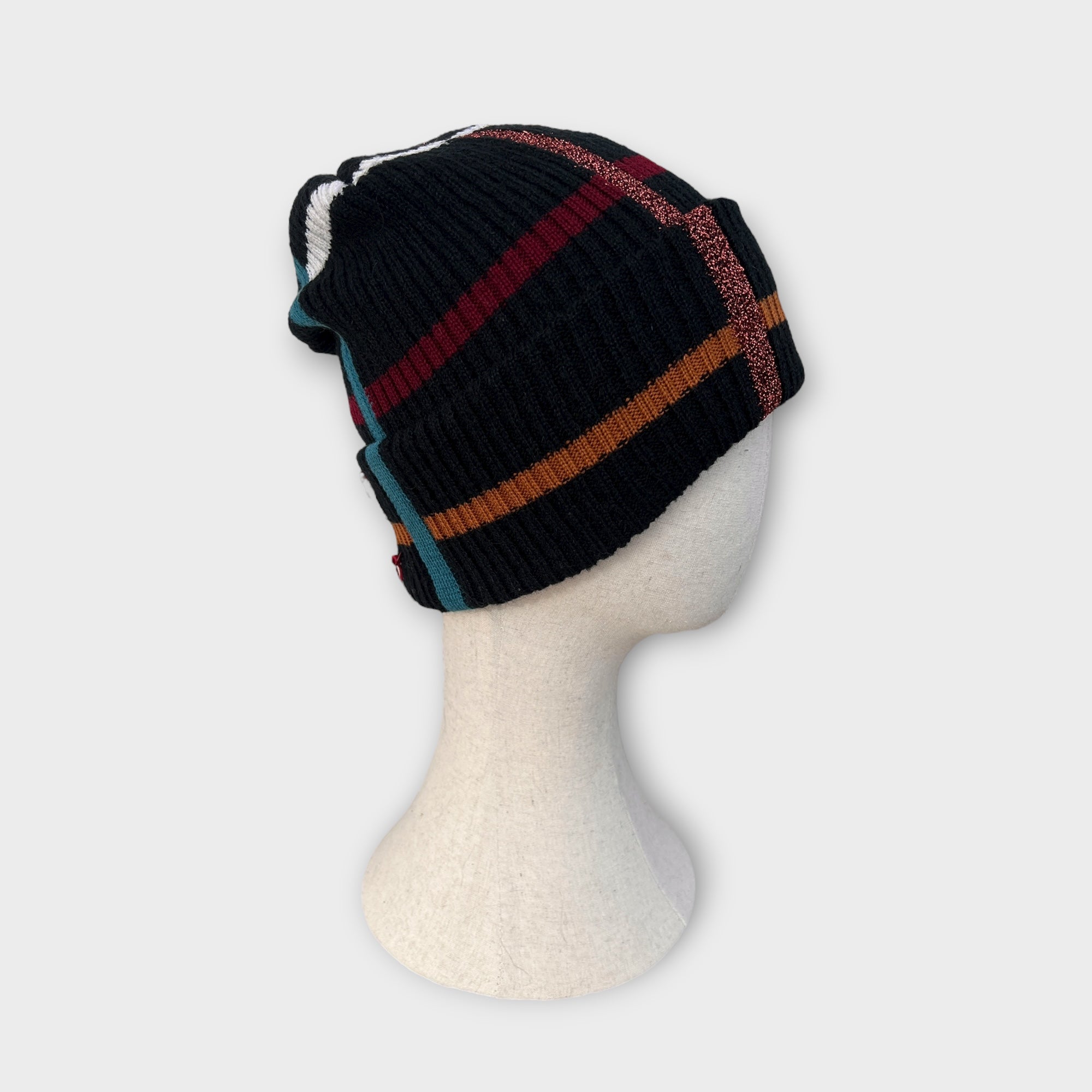 Berretto Donna In Maglia Tartan Con Lurex